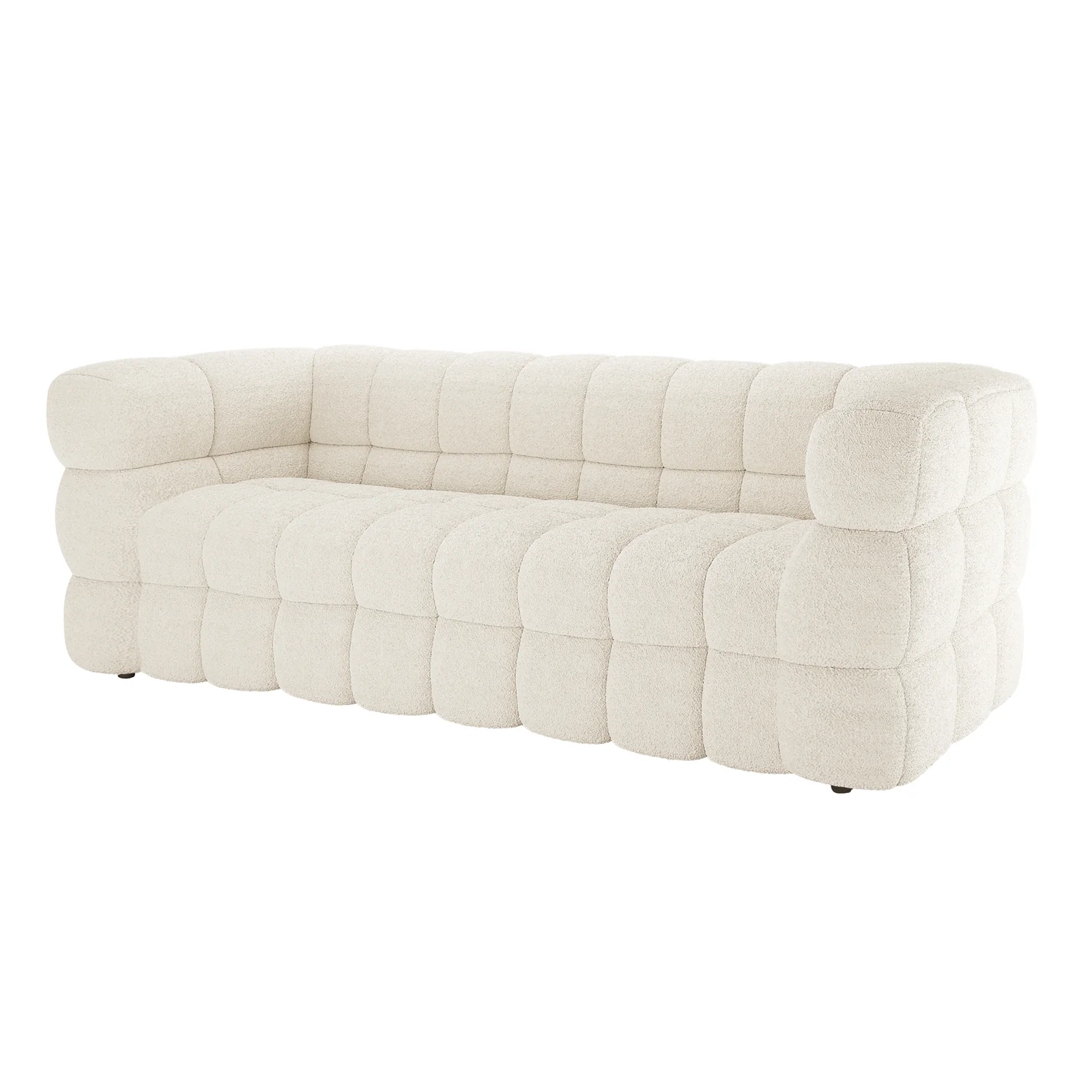 Norah 3 Seater Boucle Sofa in Cream White - Image 10