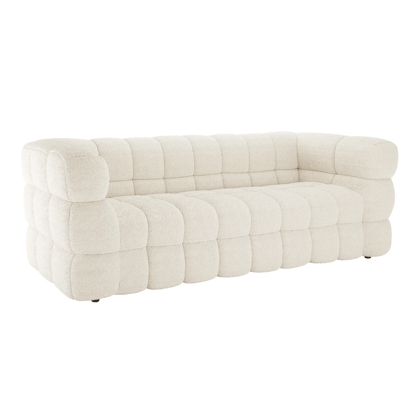 Norah 3 Seater Boucle Sofa in Cream White - Image 9