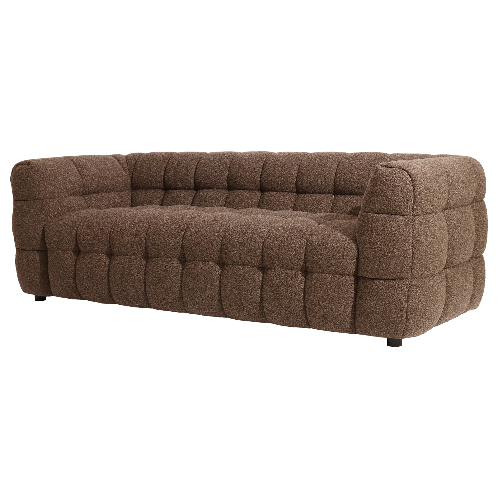 Norah 5-Seater Boucle Sofa Set with Armless Chairs in Chocolate Brown - Image 8