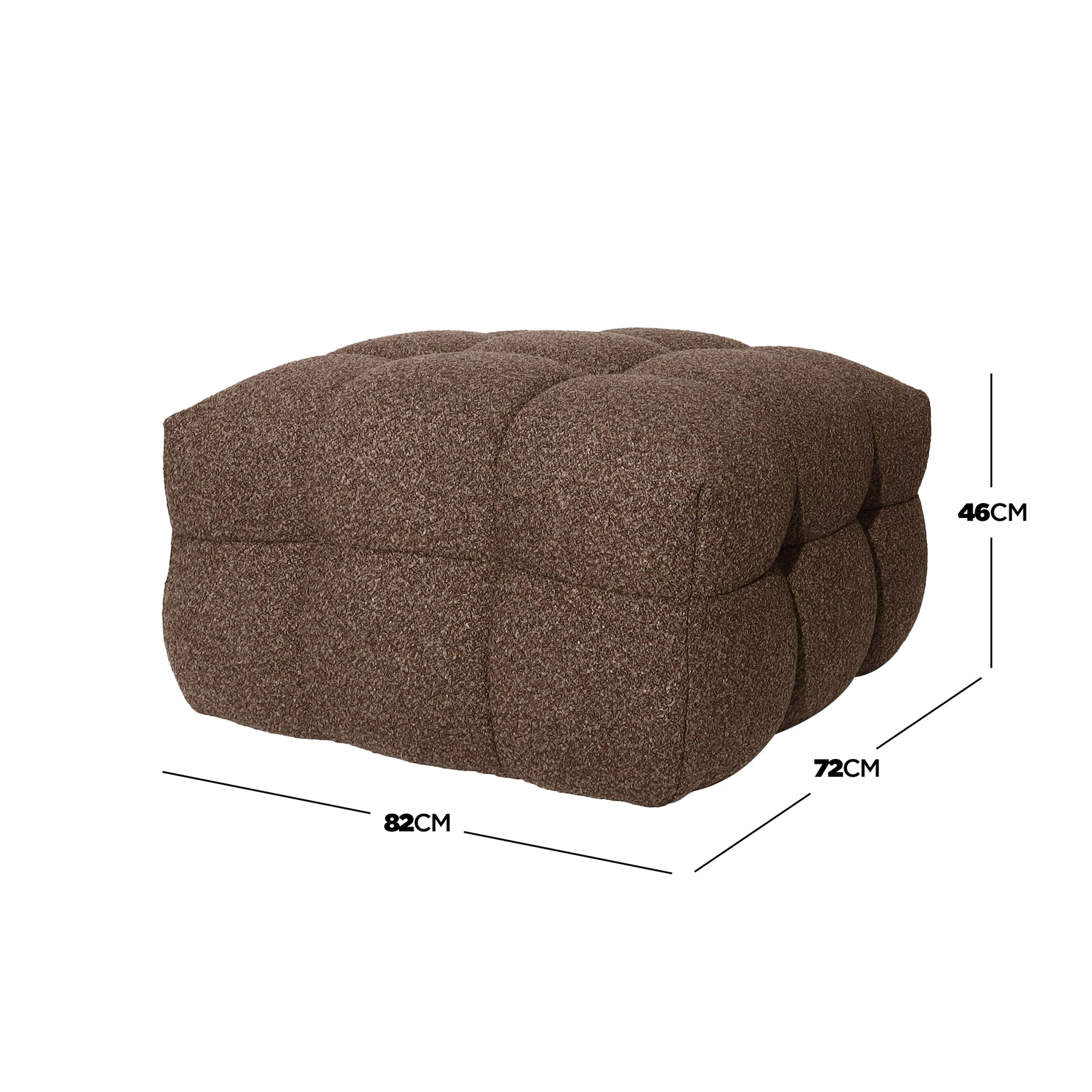 Norah 5 Seater Boucle Sofa Set With Ottoman in Chocolate Brown - Image 10