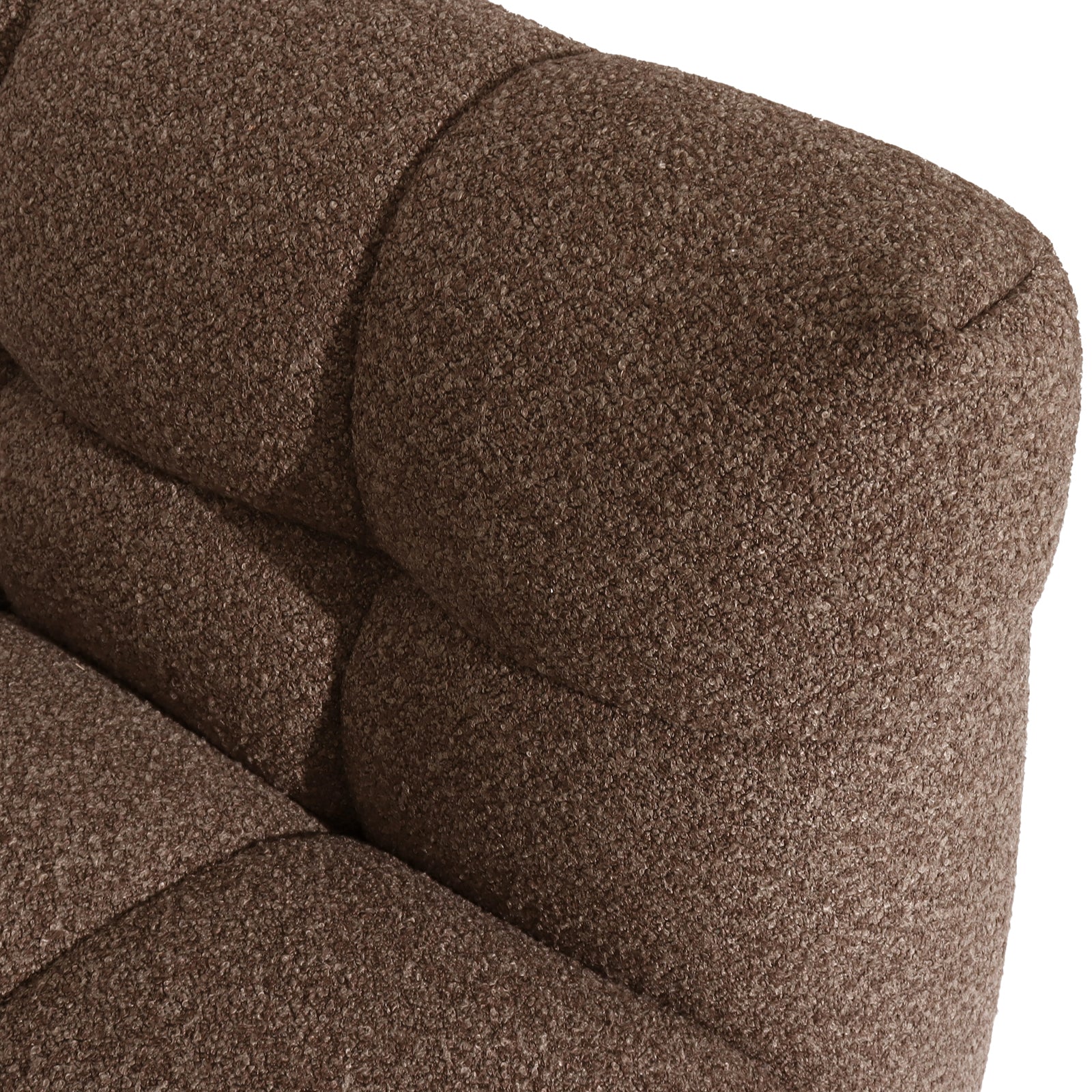 Norah 5 Seater Boucle Sofa Set With Ottoman in Chocolate Brown - Image 5