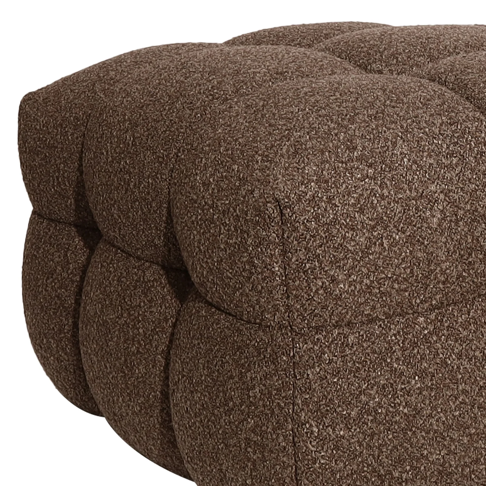 Norah Boucle Ottoman in Chocolate Brown - Image 4