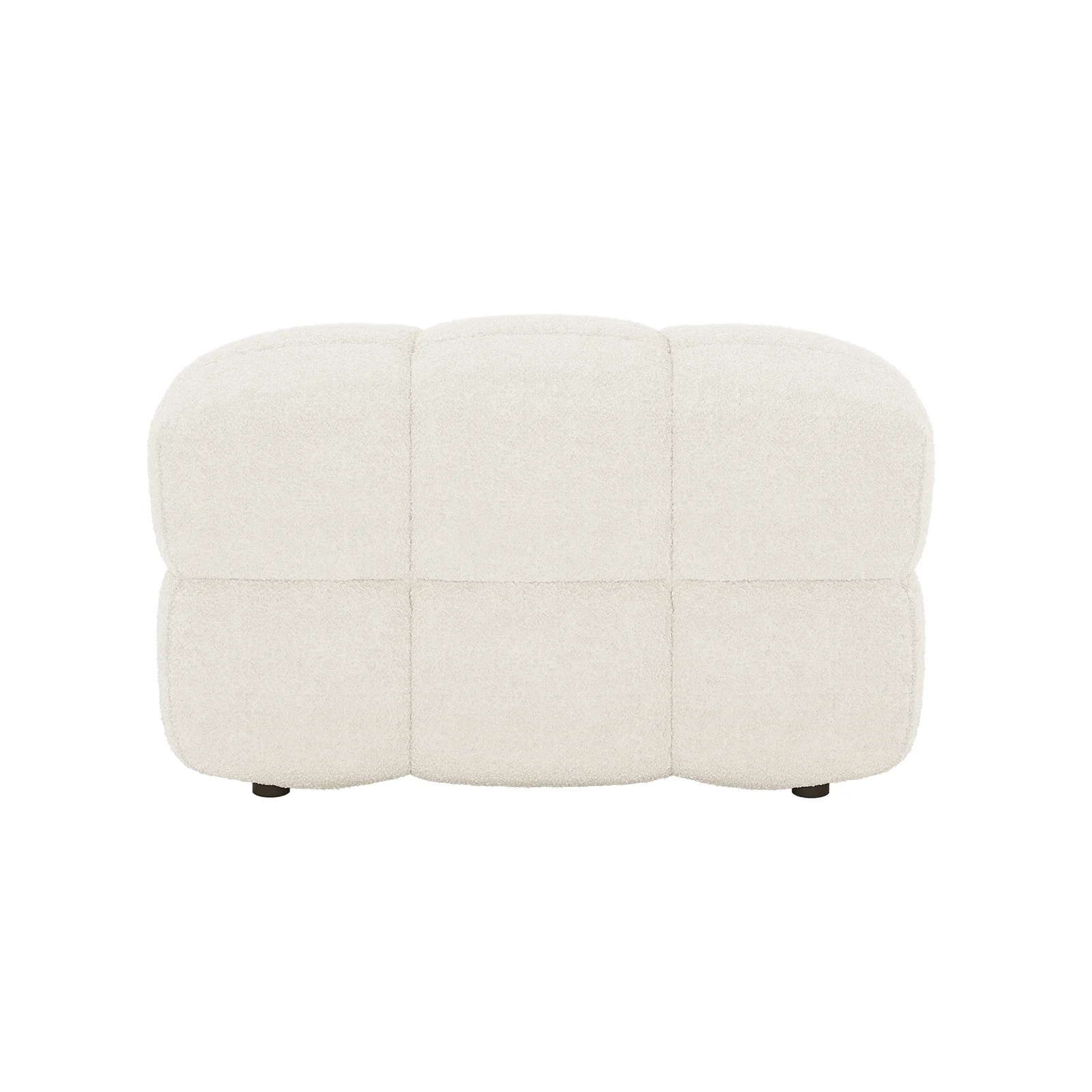 Norah Boucle Ottoman in Cream White - Image 4
