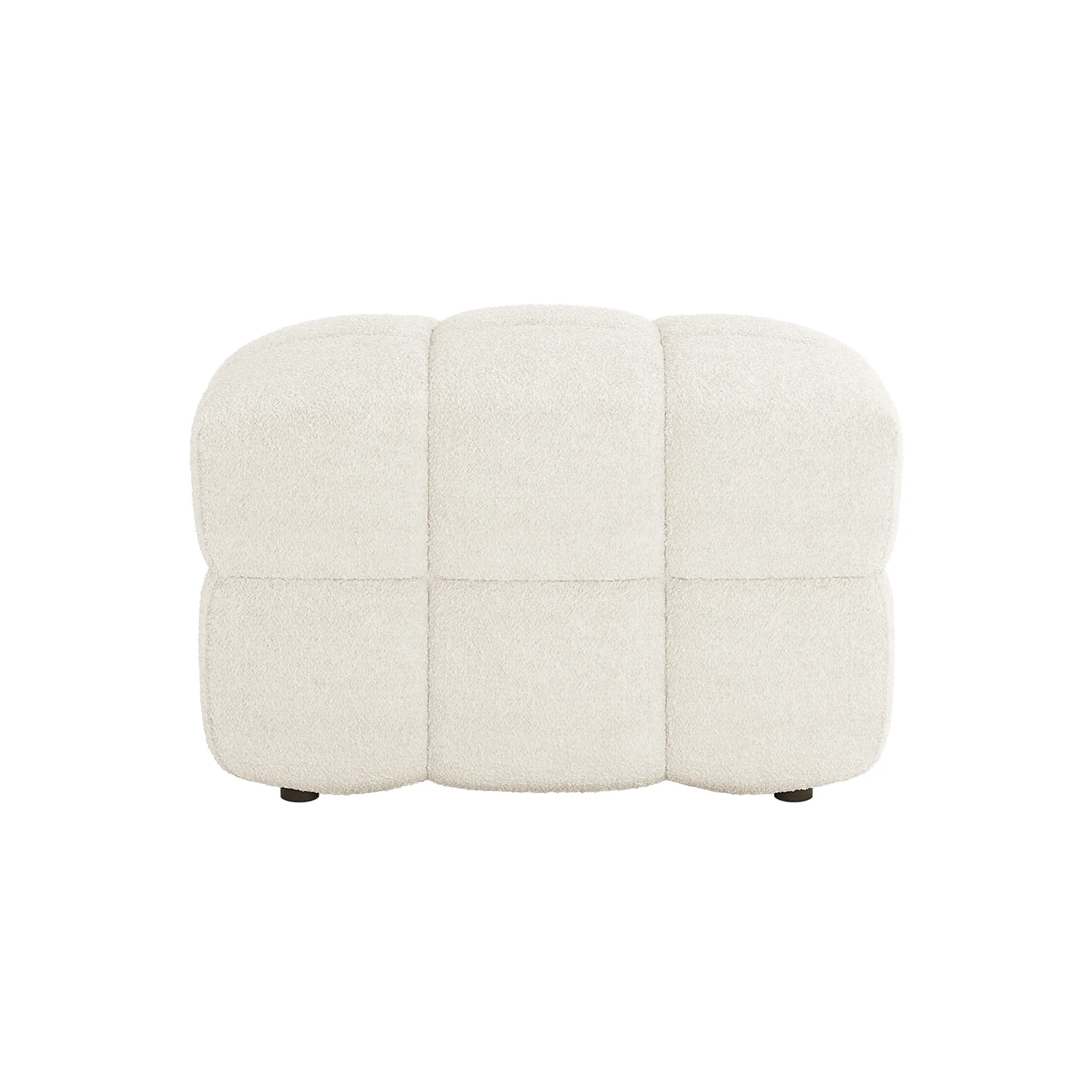Norah Boucle Ottoman in Cream White - Image 5