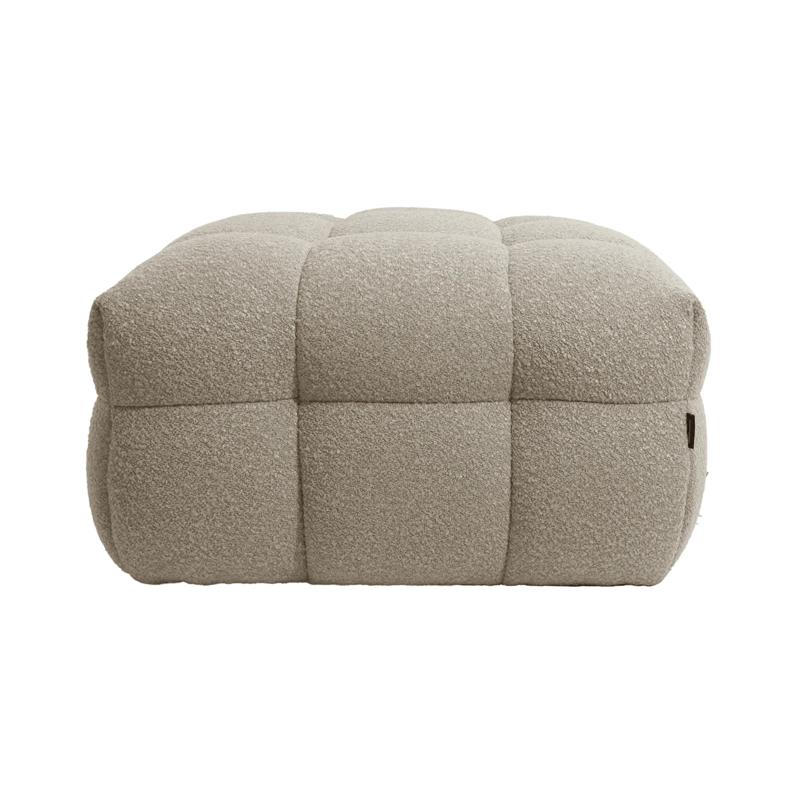 Norah Boucle Ottoman in Warm Beige - Image 7