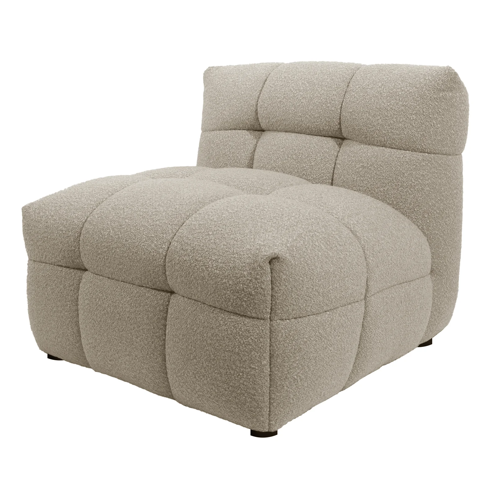 Norah Boucle Single Seater Sofa in Warm Beige