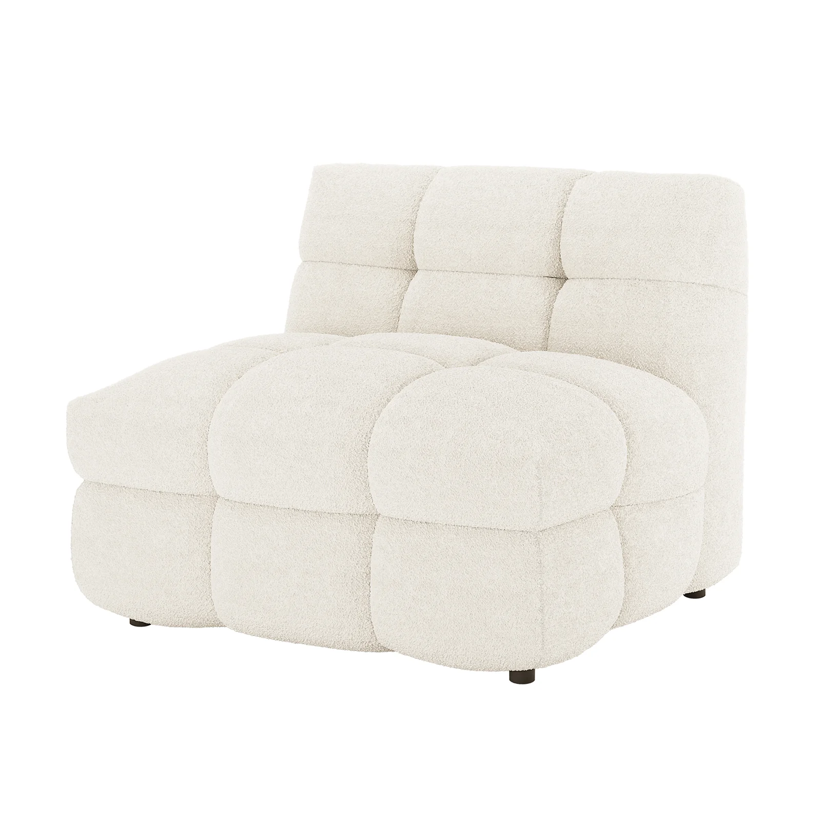 Norah Single Seater Boucle Sofa in Cream White