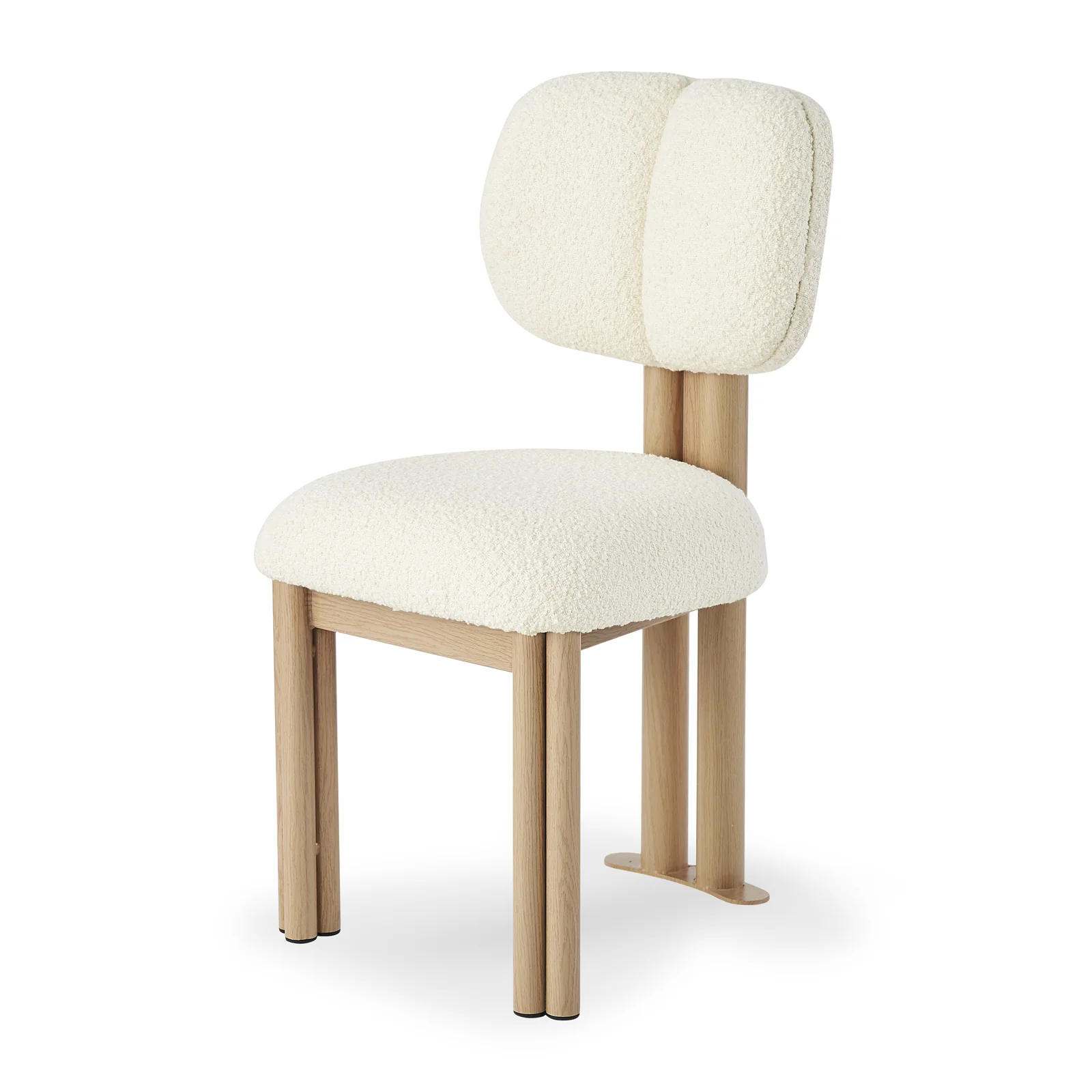 Norii Boucle Fabric Dining Chair in Cream White