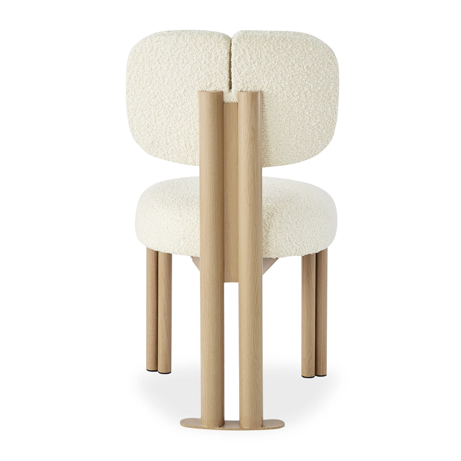 Norii Boucle Fabric Dining Chair in Cream White - Image 4