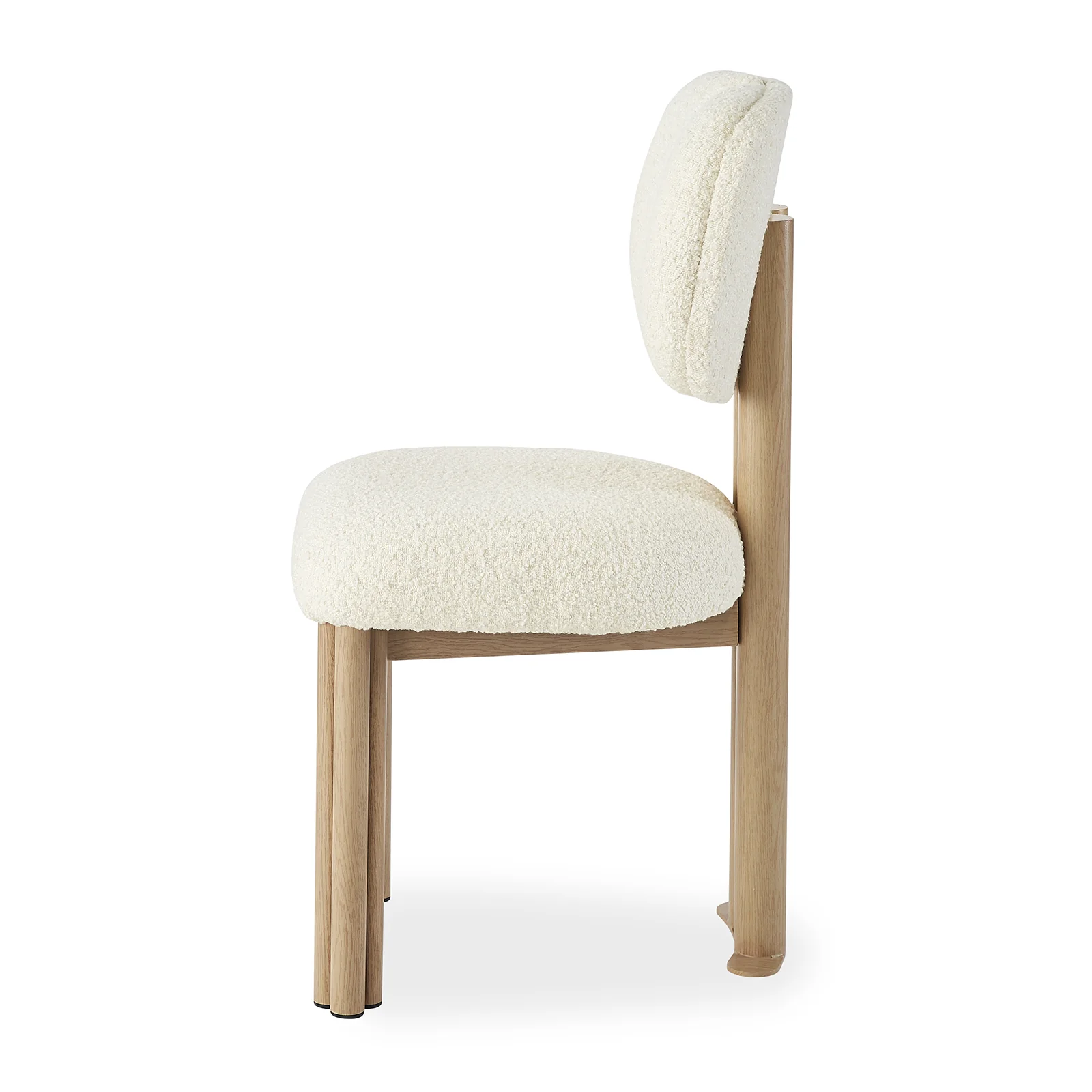 Norii Boucle Fabric Dining Chair in Cream White - Image 7