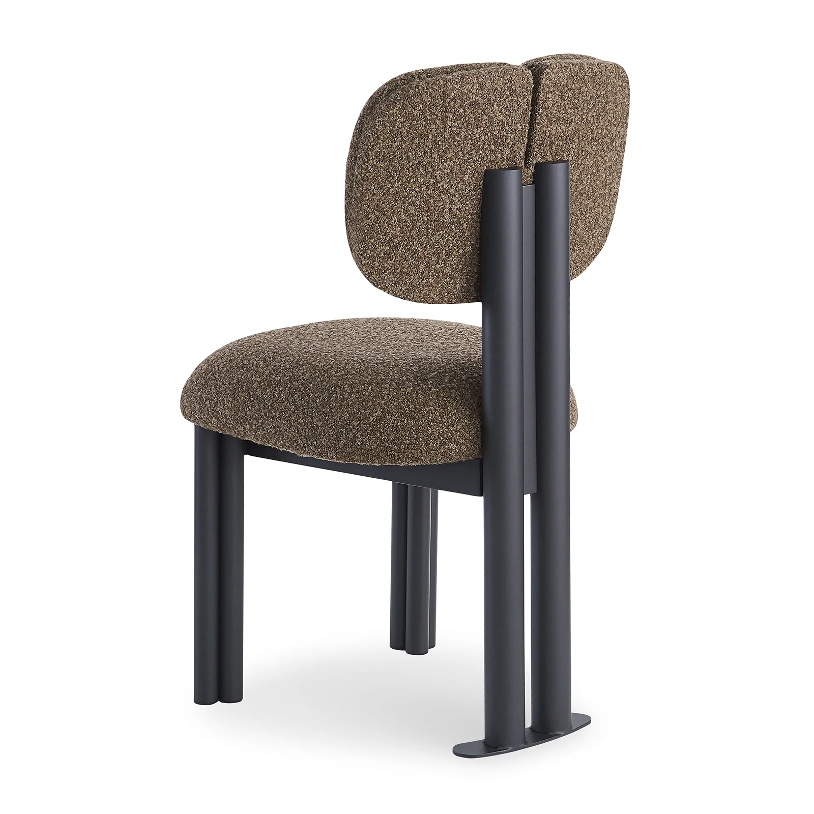 Norii Boucle Fabric Dining Chair in Rust Brown - Image 3