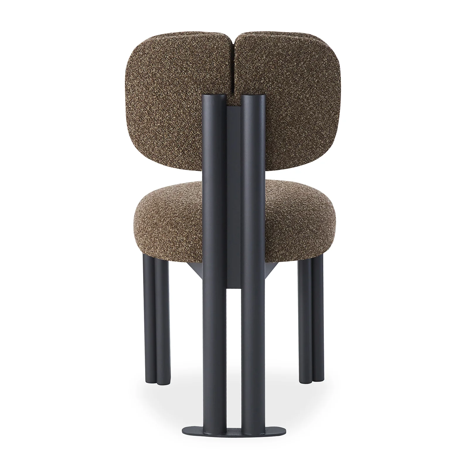 Norii Boucle Fabric Dining Chair in Rust Brown - Image 4