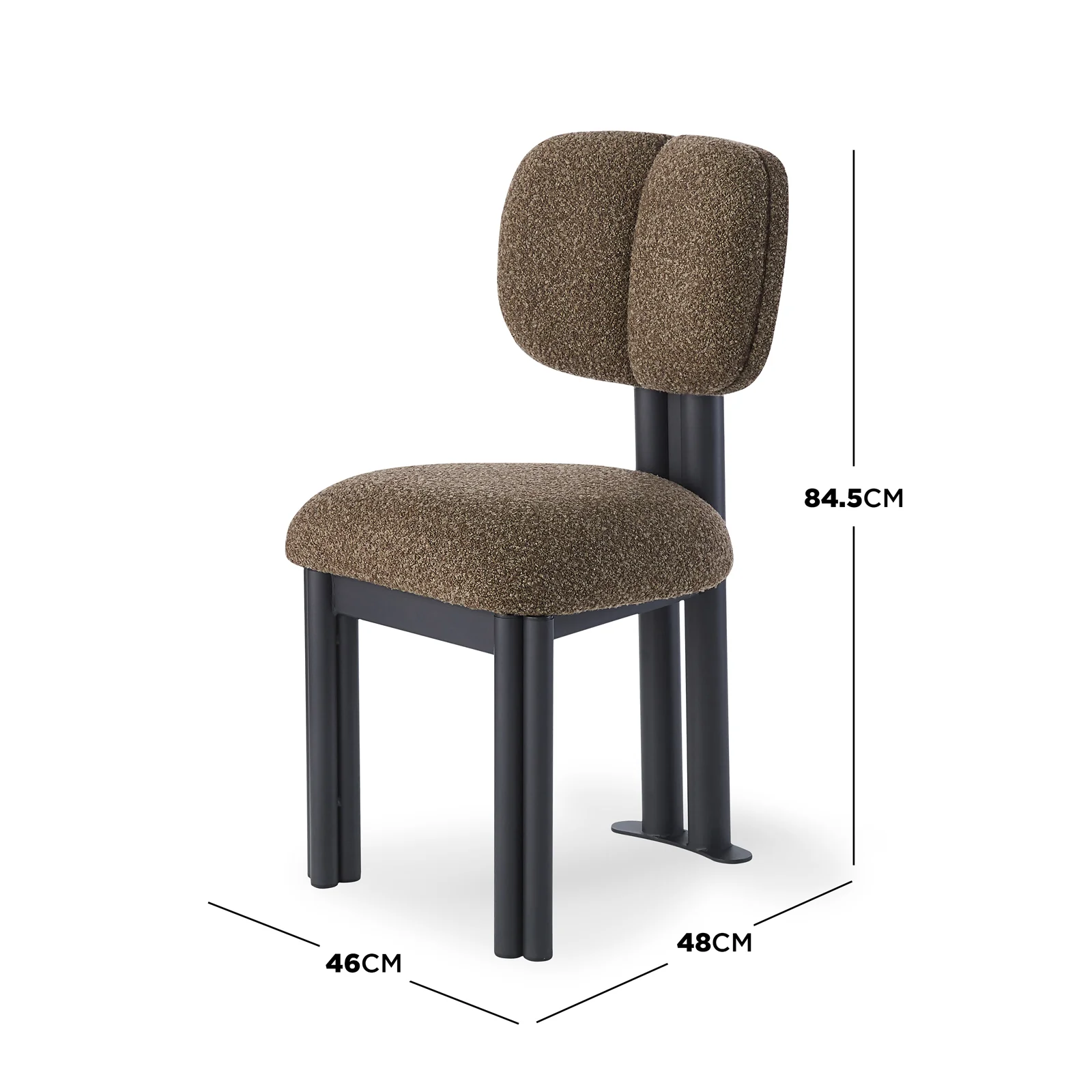 Norii Boucle Fabric Dining Chair in Rust Brown - Image 5