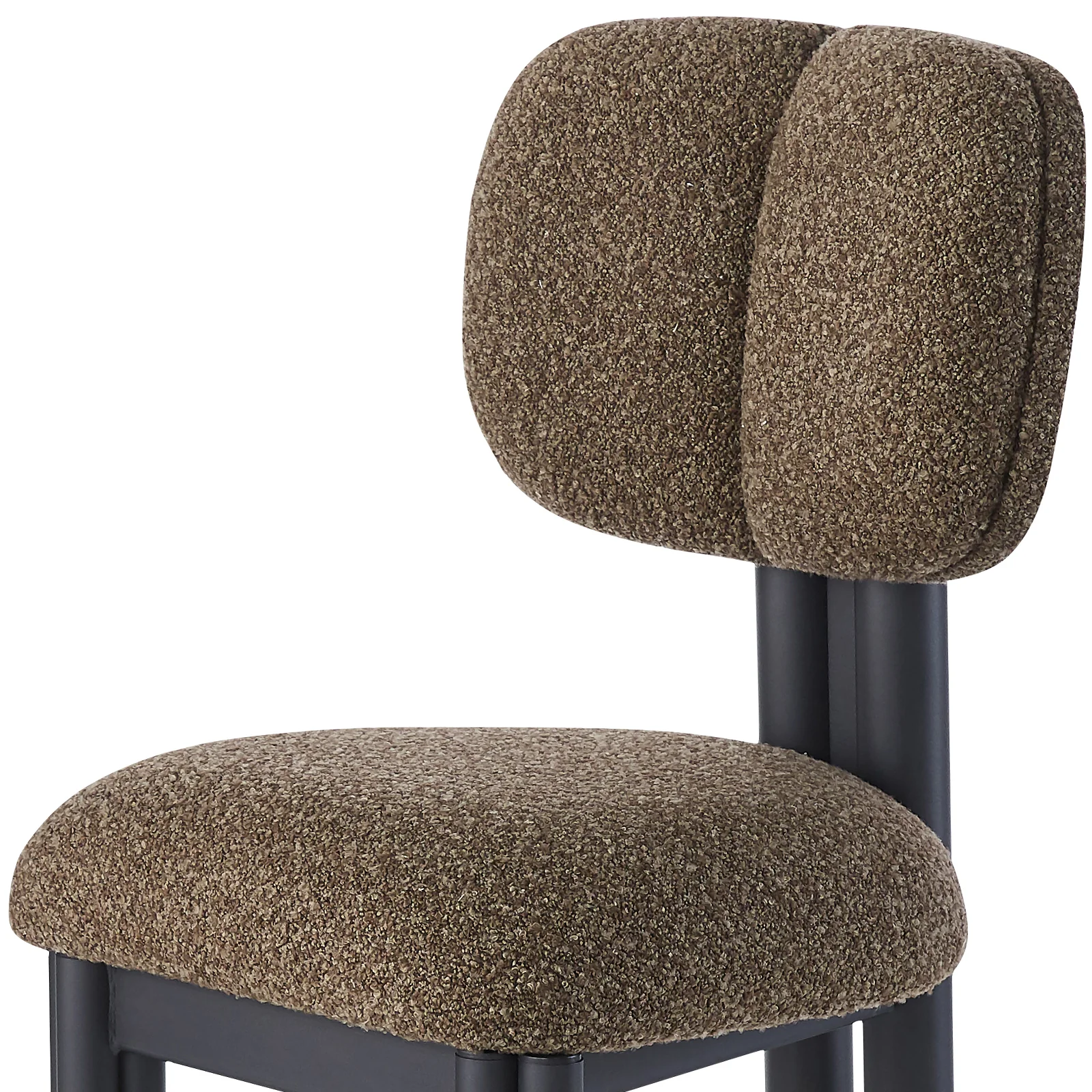Norii Boucle Fabric Dining Chair in Rust Brown - Image 8