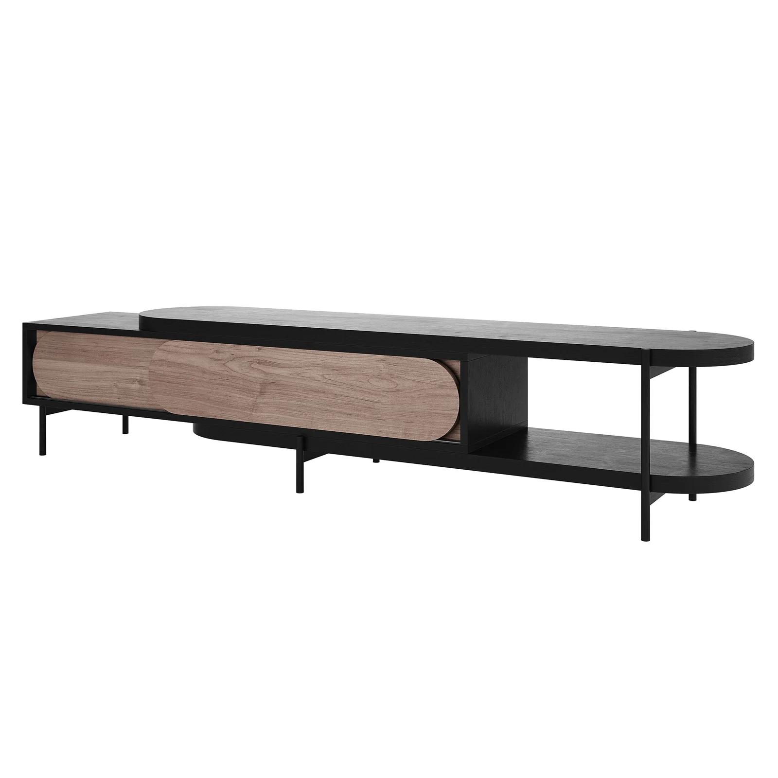 Novia 220-270cm Extendable Entertainment TV Unit in Black - Image 5