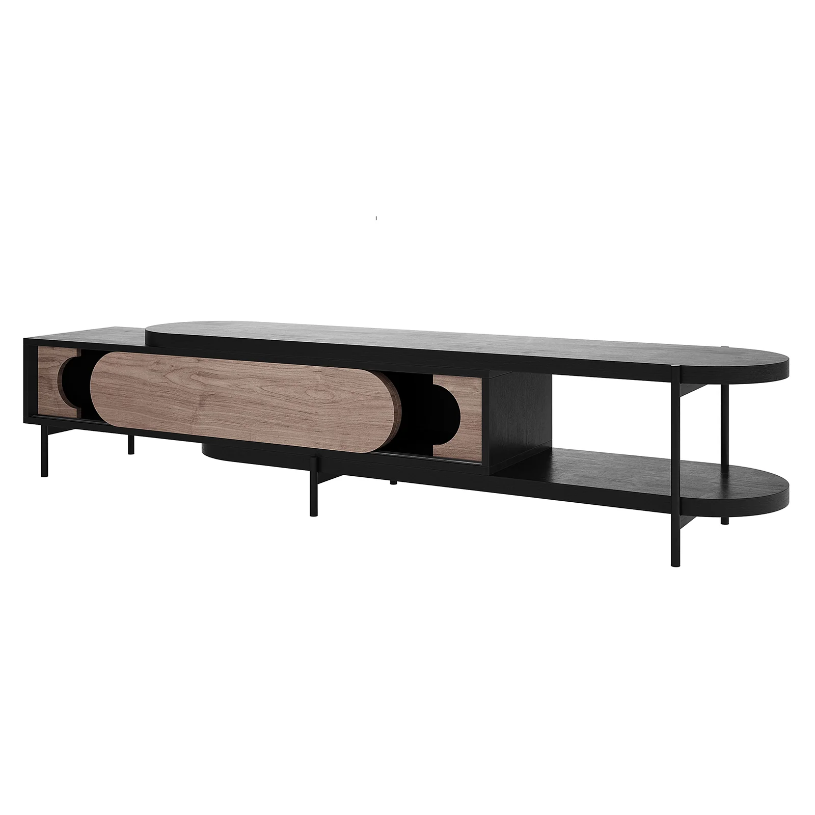 Novia 220-270cm Extendable Entertainment TV Unit in Black - Image 6