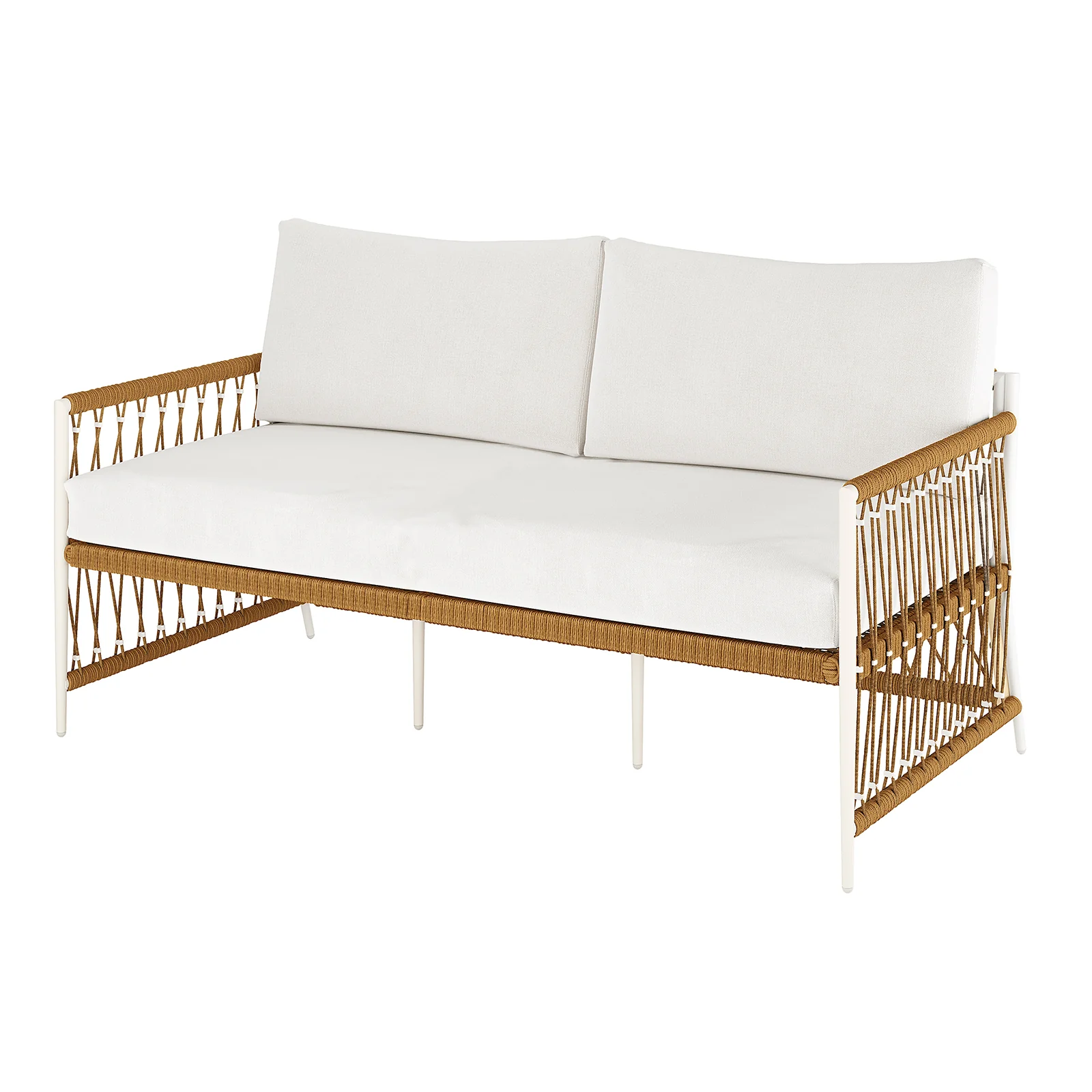 Nuevo 4 Seater Wicker Outdoor Lounge Set in Light Beige - Image 8