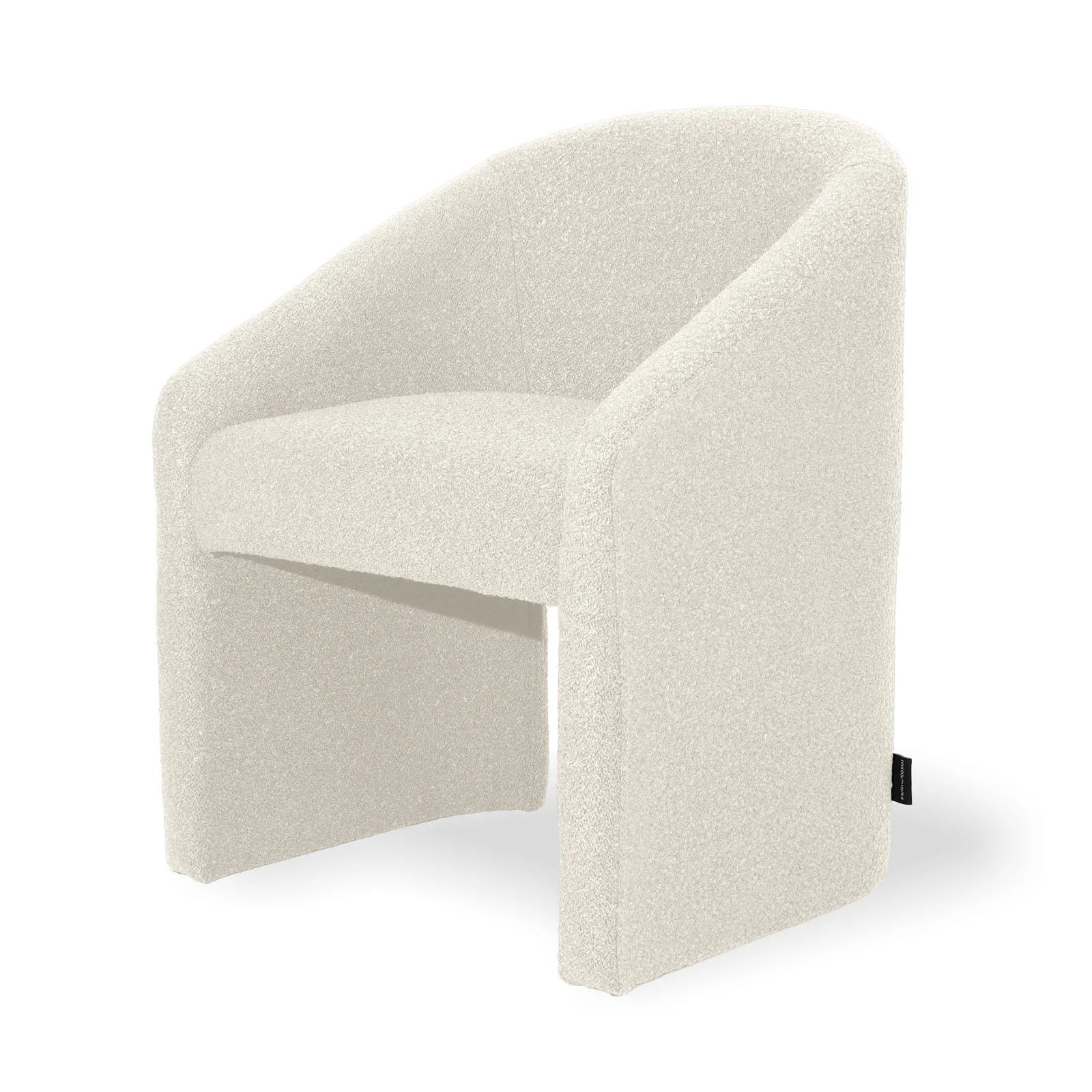 Nuve Bouclé Upholstered Accent Armchair in Cream White