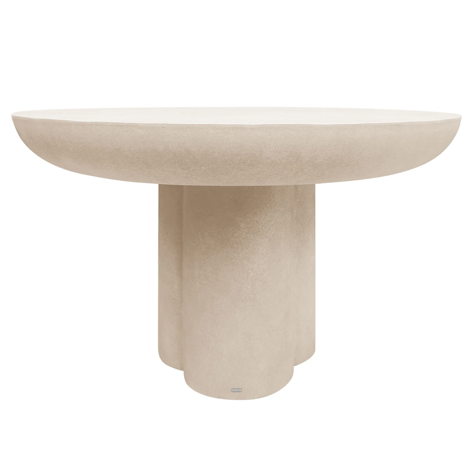 Oberon 120cm Round Outdoor Concrete Dining Table in Ivory