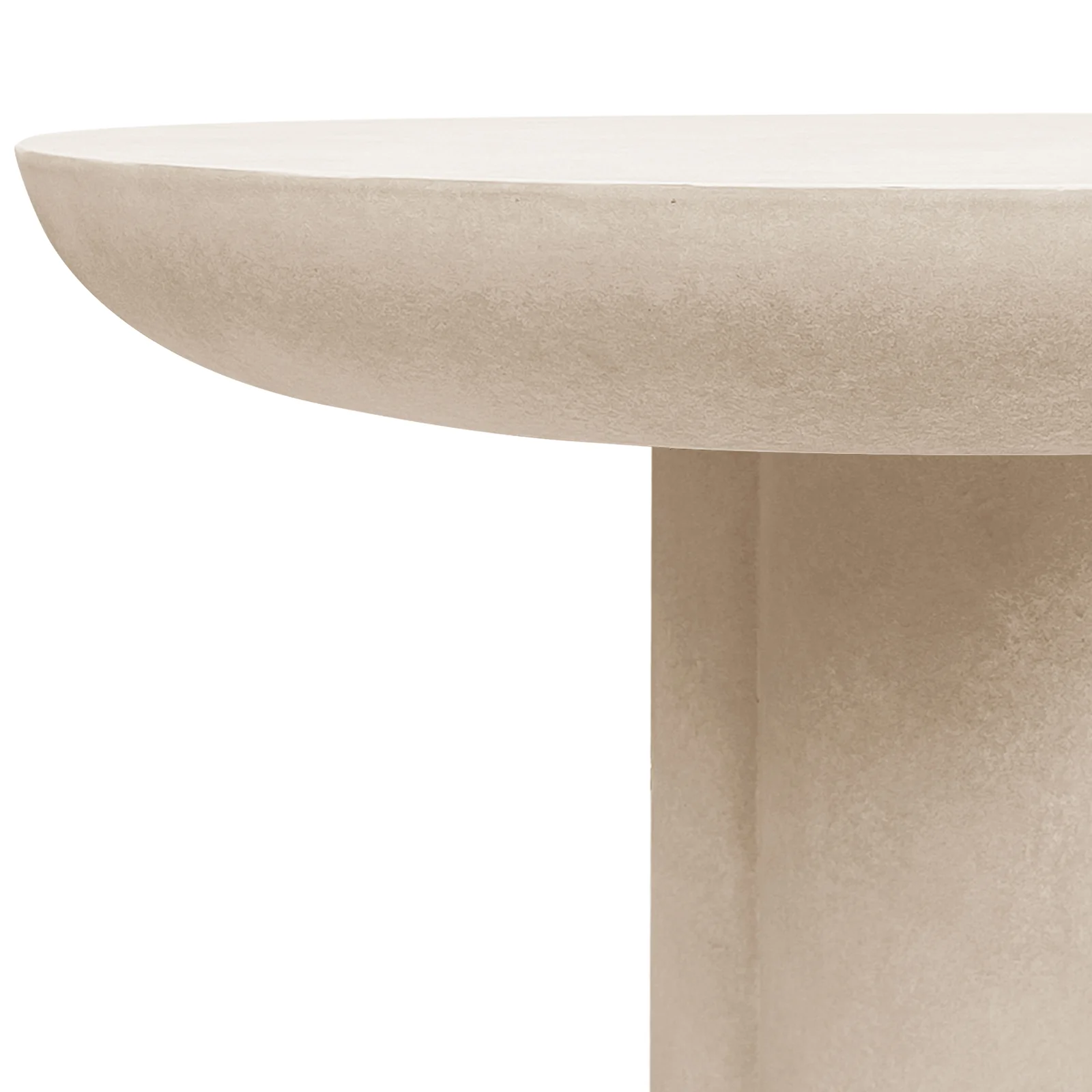 Oberon 120cm Round Outdoor Concrete Dining Table in Ivory - Image 3