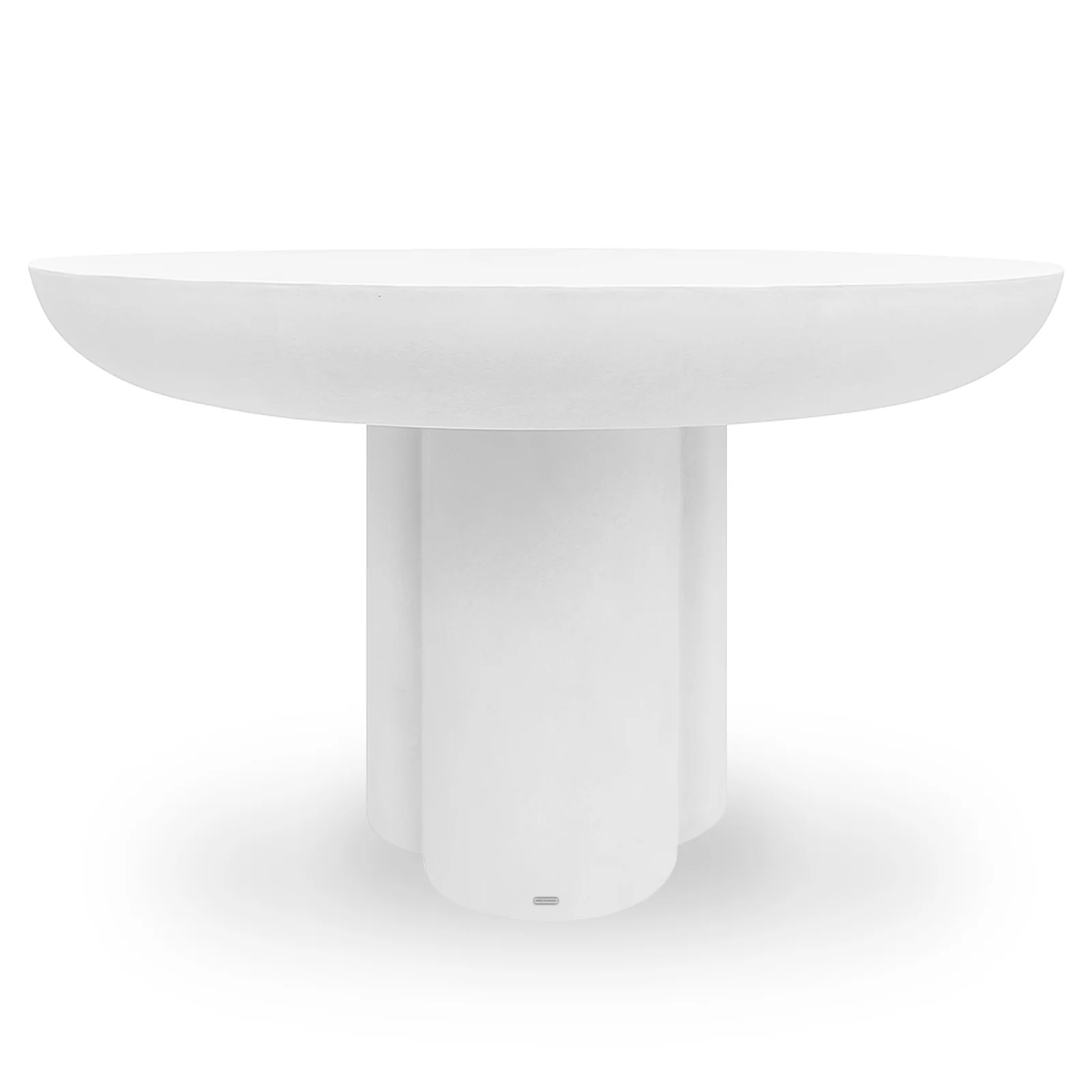 Oberon 120cm Round Outdoor Concrete Dining Table in White