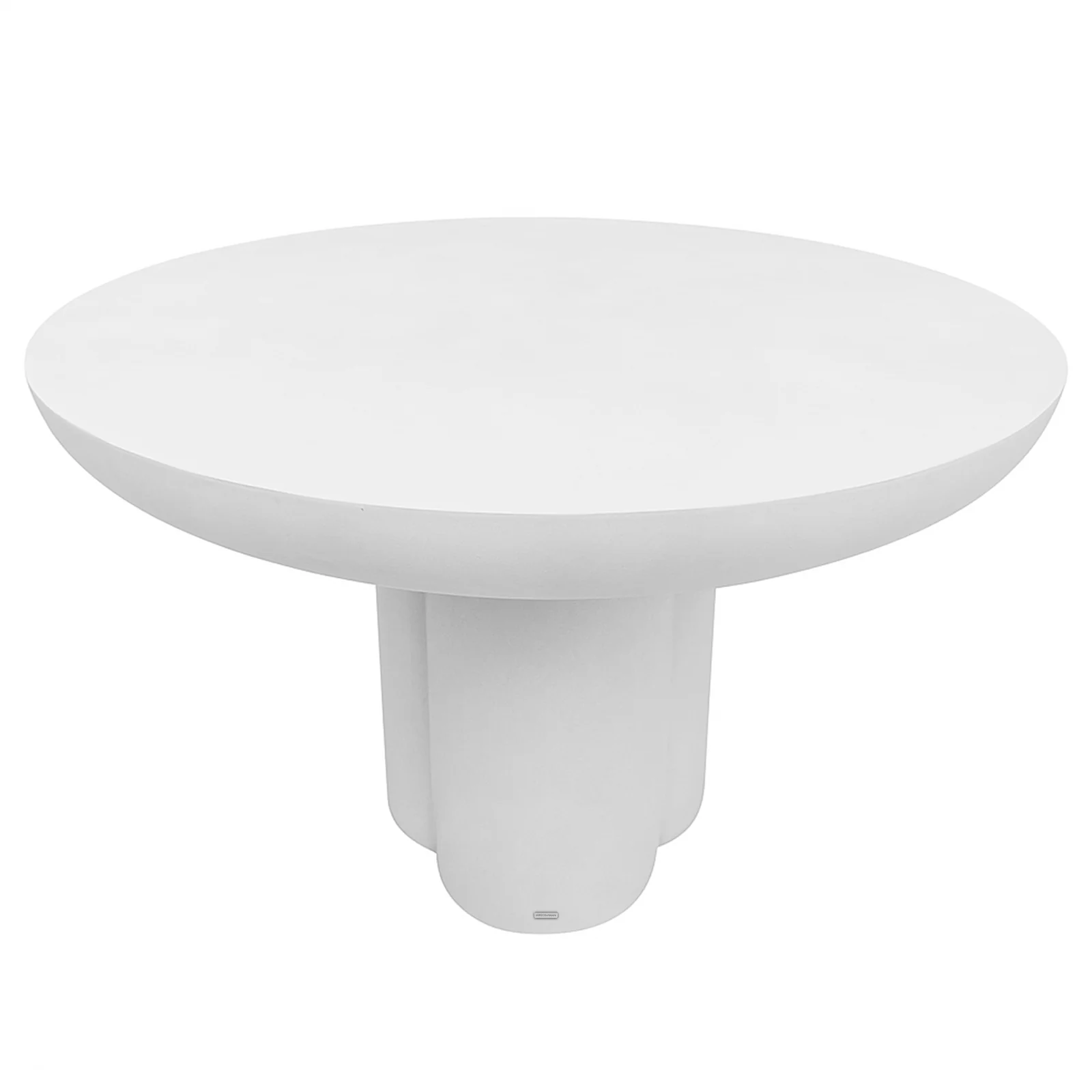 Oberon 120cm Round Outdoor Concrete Dining Table in White - Image 6