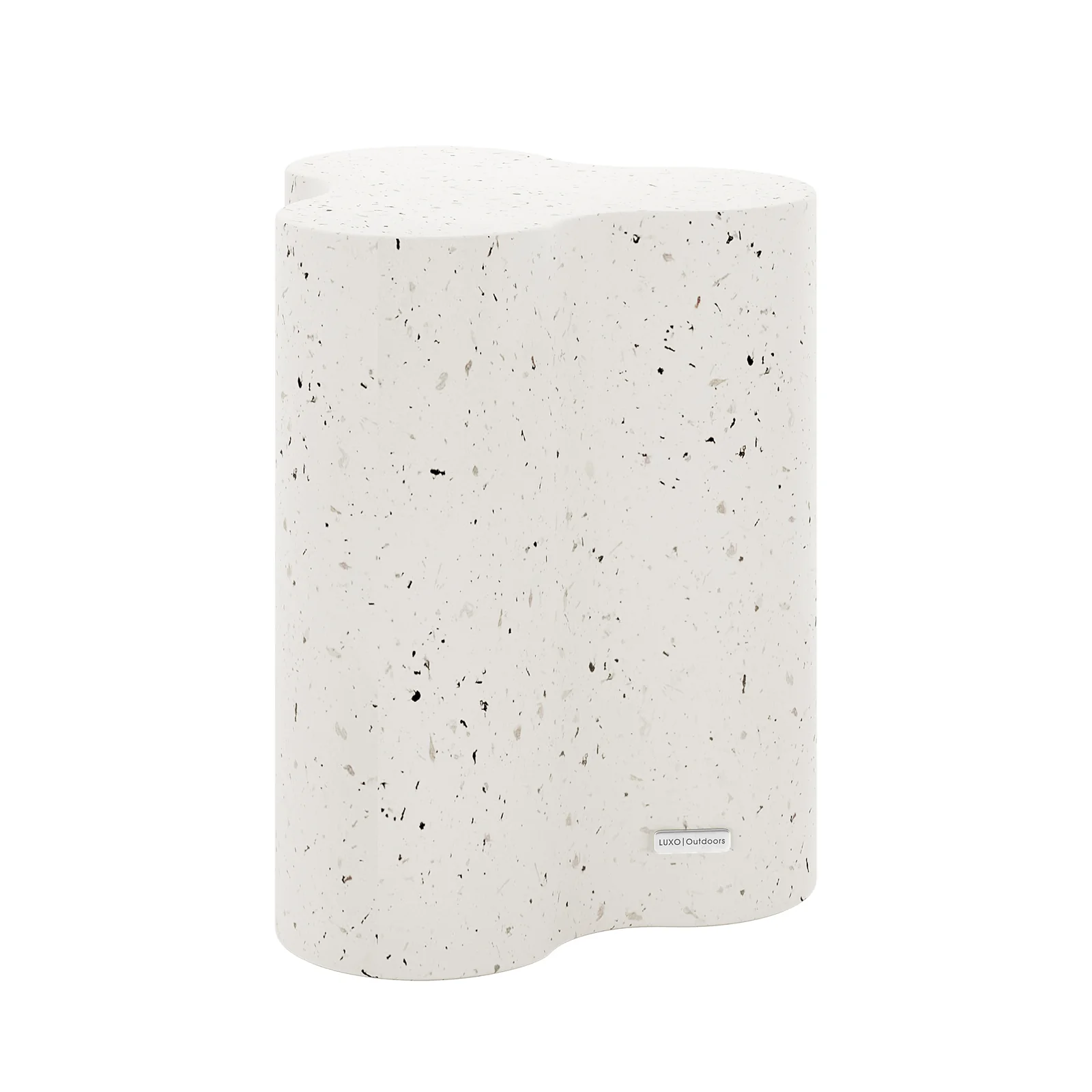 Odalys Curved Outdoor Concrete Side Table in Terrazzo