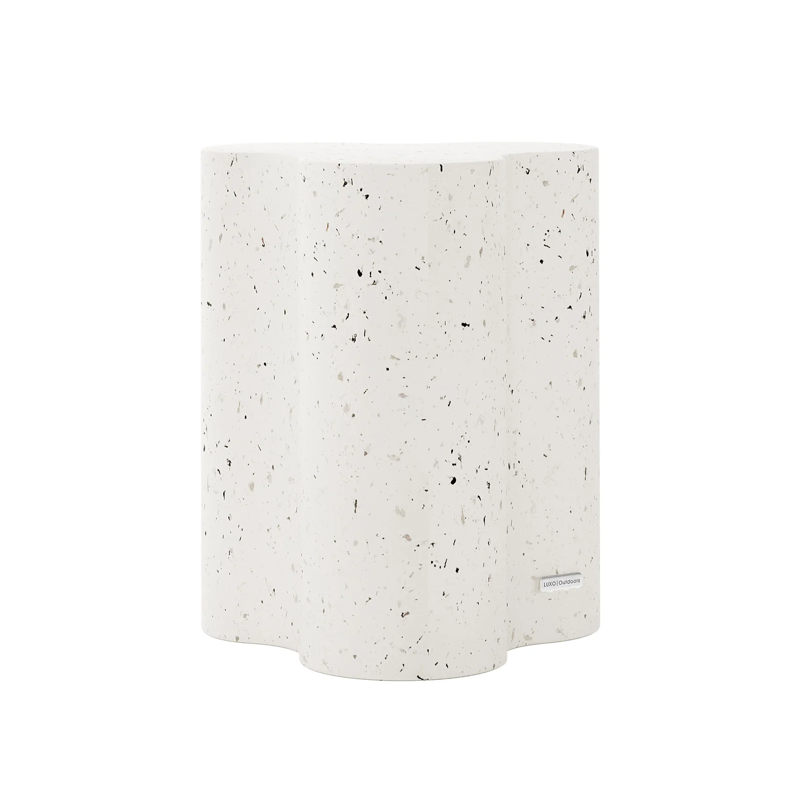 Odalys Curved Outdoor Concrete Side Table in Terrazzo - Image 4