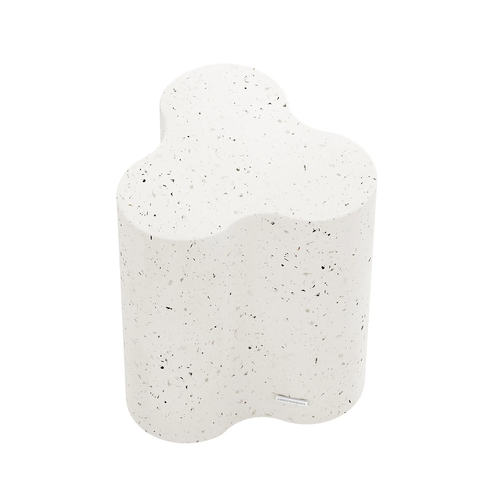 Odalys Curved Outdoor Concrete Side Table in Terrazzo - Image 6