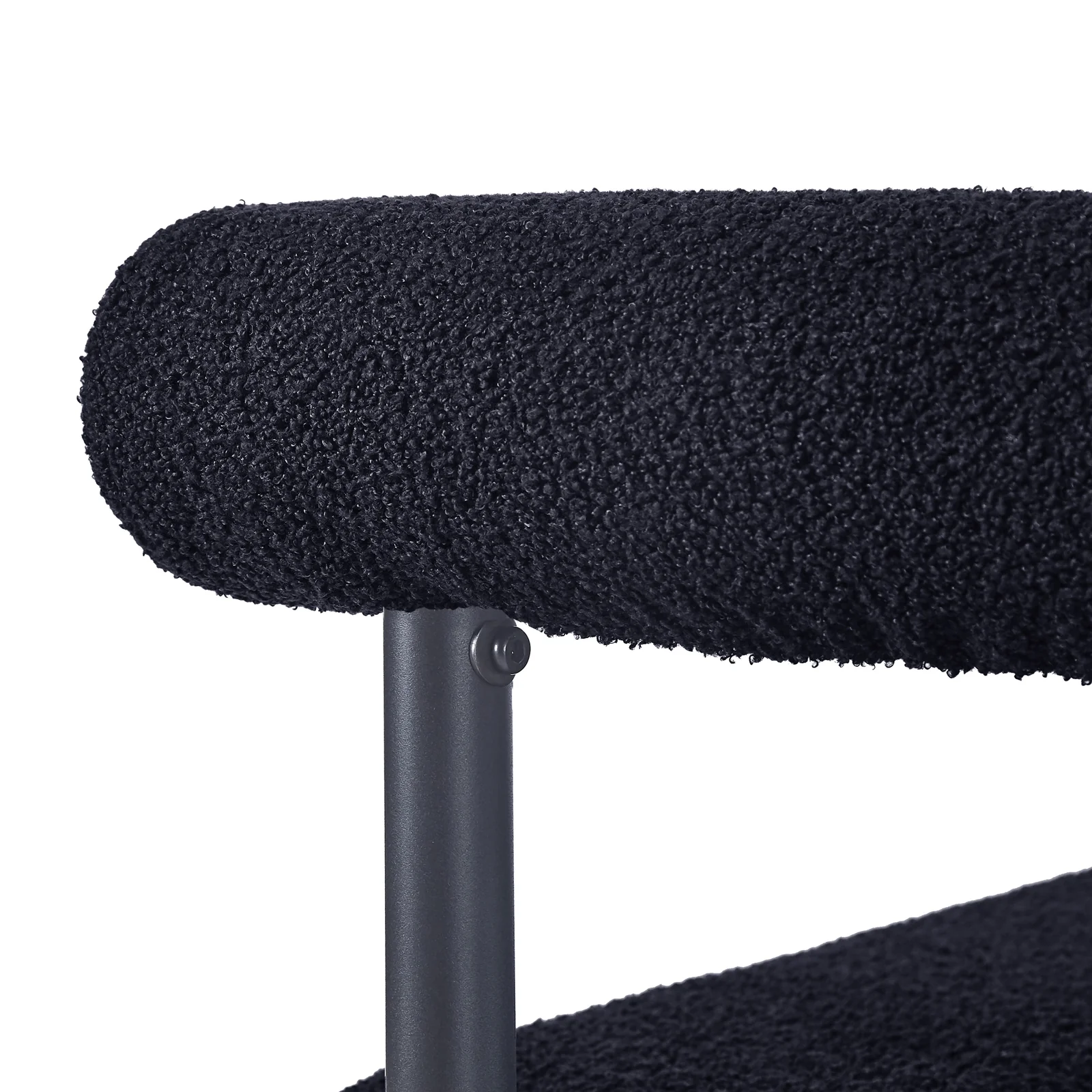 Ohio Curved Boucle Dining Chair Set of 2 in Black - Image 9