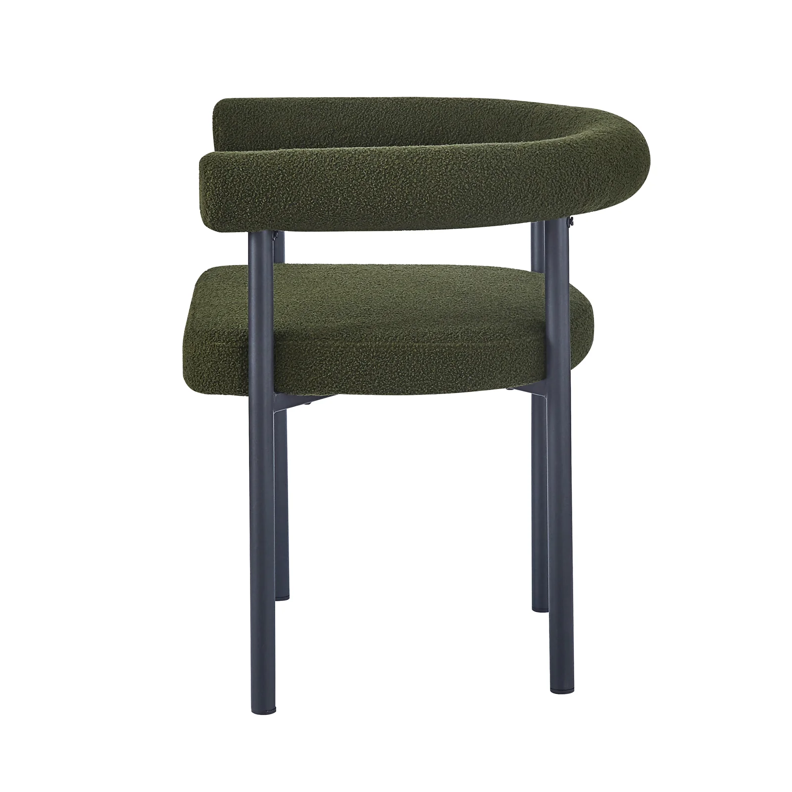 Ohio Curved Boucle Dining Chair Set of 2 in Green - Image 6