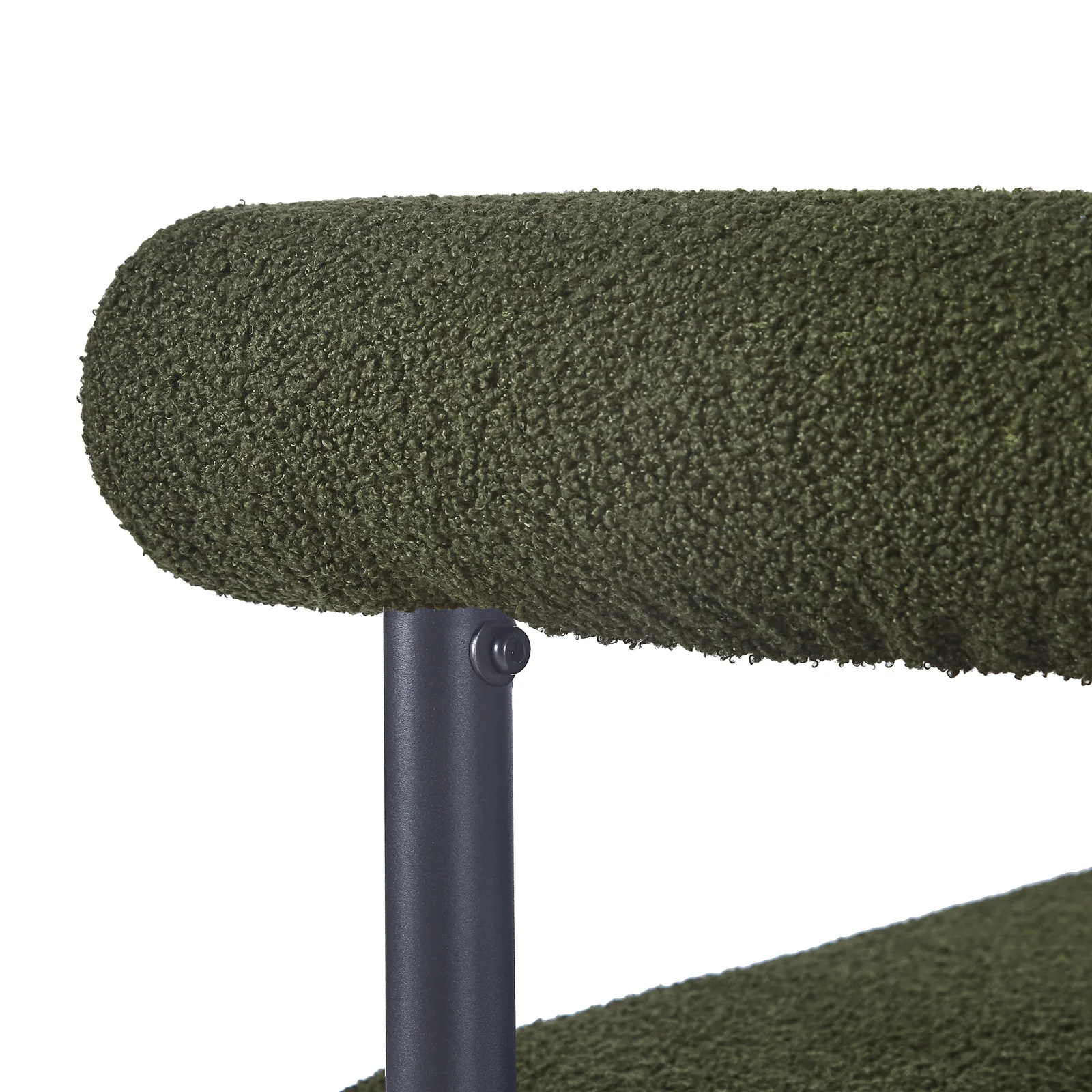 Ohio Curved Boucle Dining Chair Set of 2 in Green - Image 8