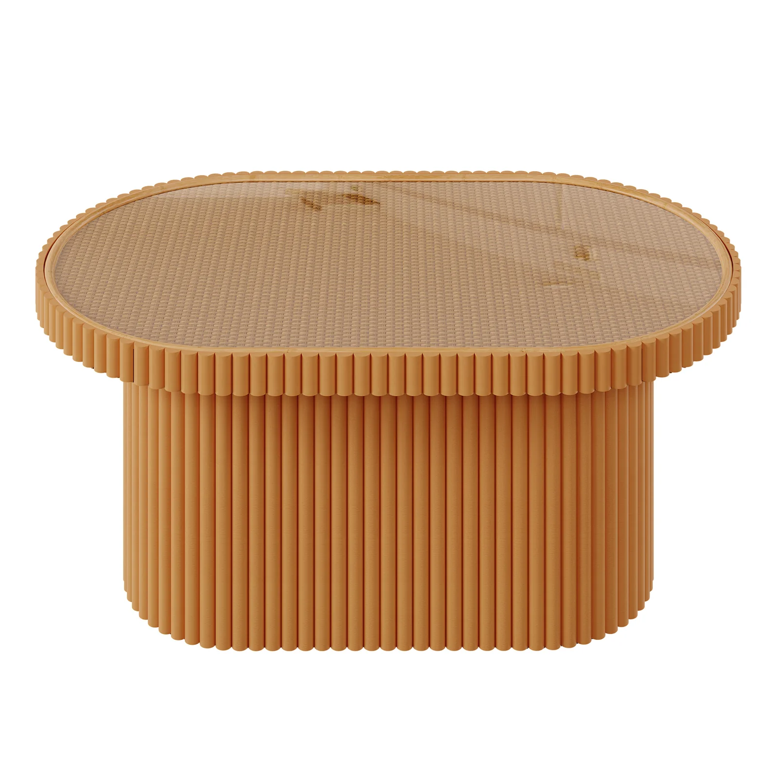 Olive Natural Rattan Centre Coffee Table in Honey - Image 5