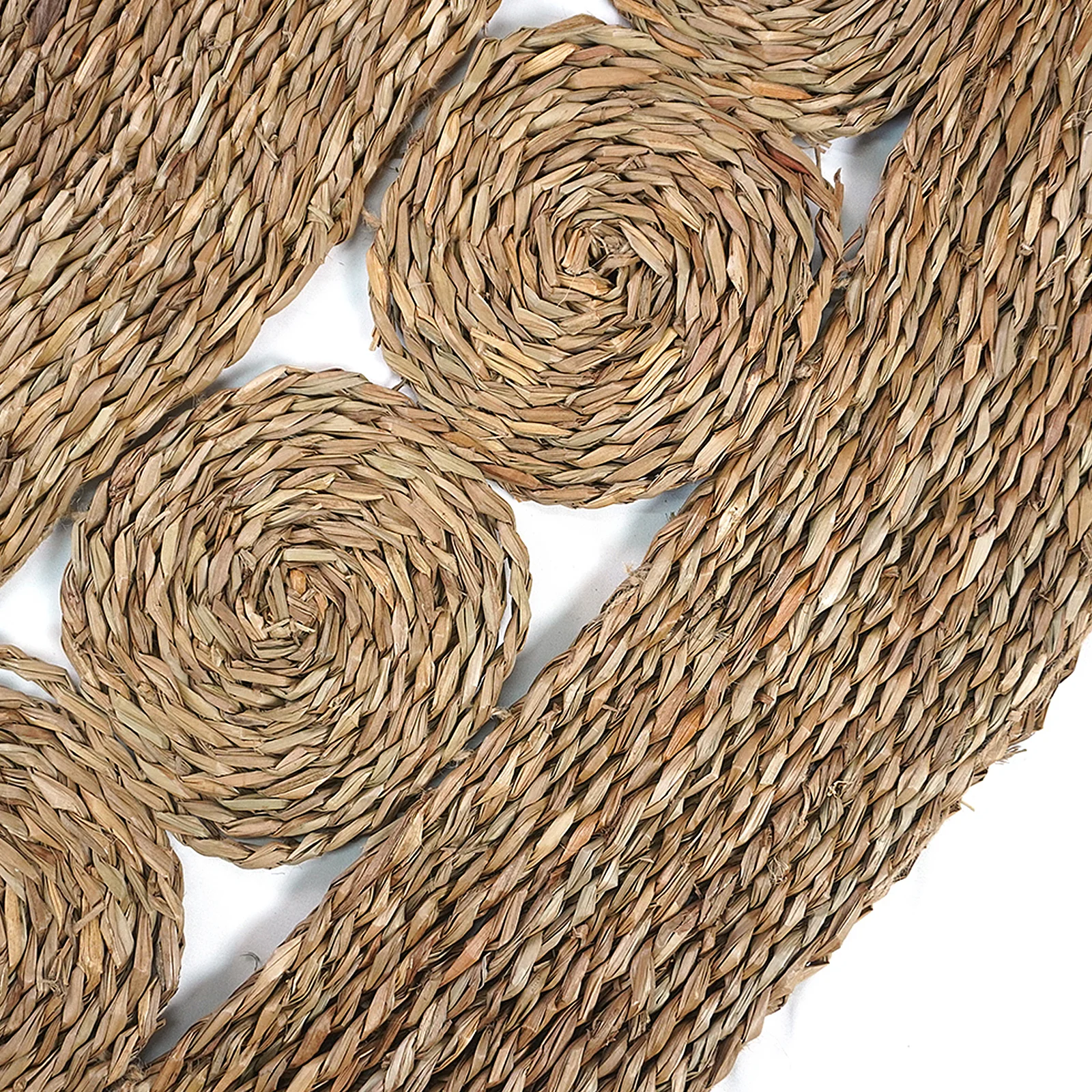 Ophelia 180cm Round Textured Seagrass Indoor Rug in Natural - Image 6