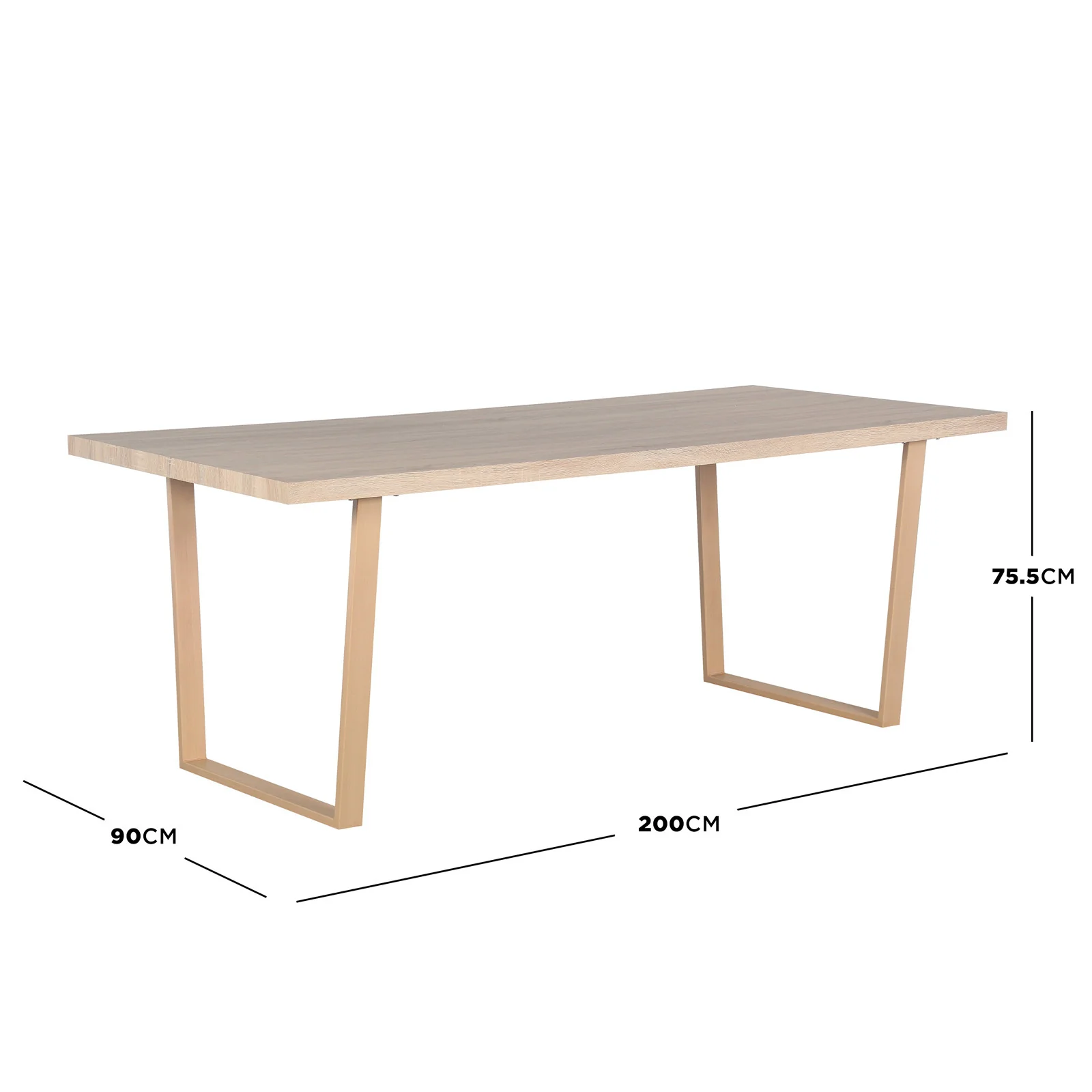 Oregon 200cm Industrial Dining Table in Natural - Image 3
