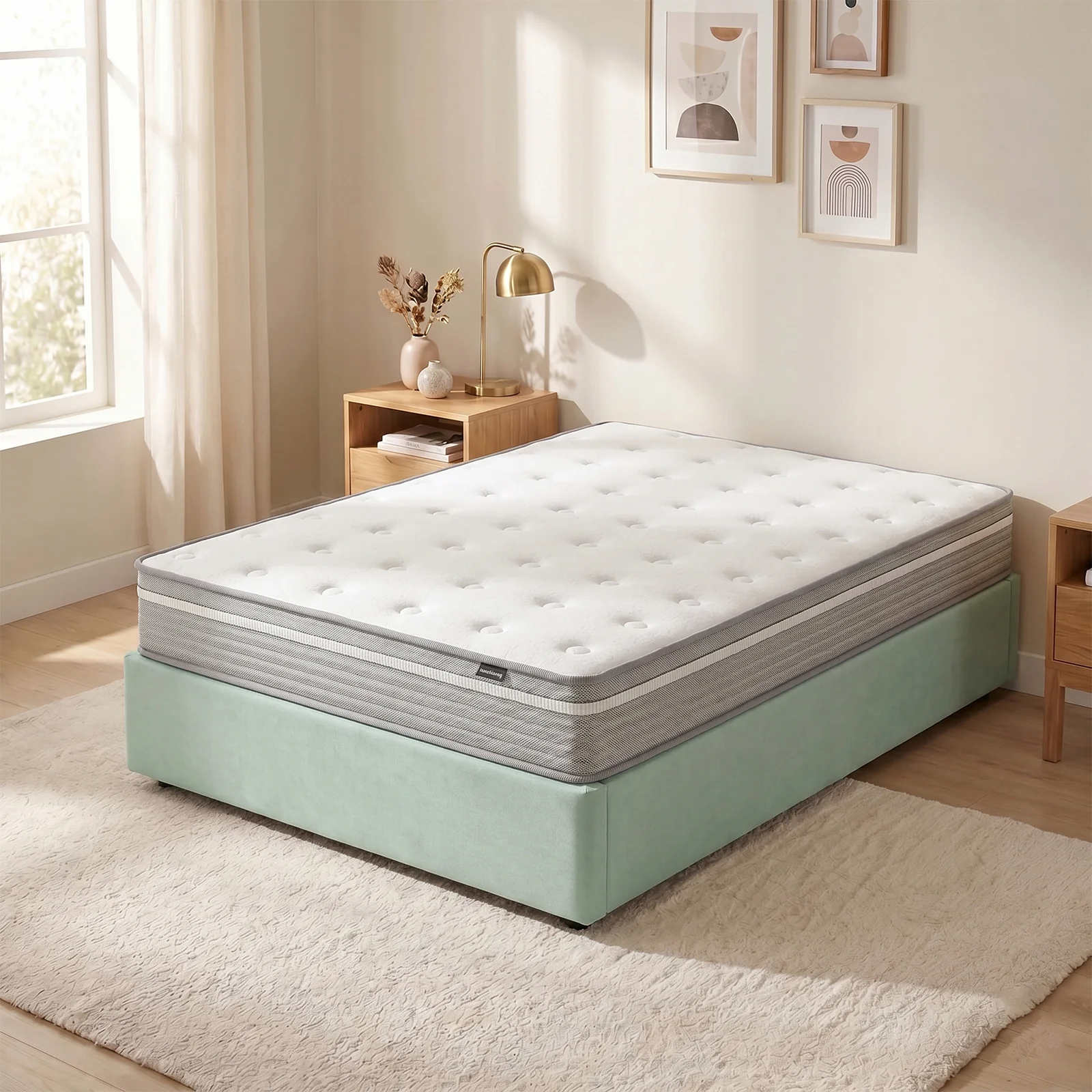 Oriona Queen 25cm Pocket Spring Gel Mattress in Medium Firm - Image 2