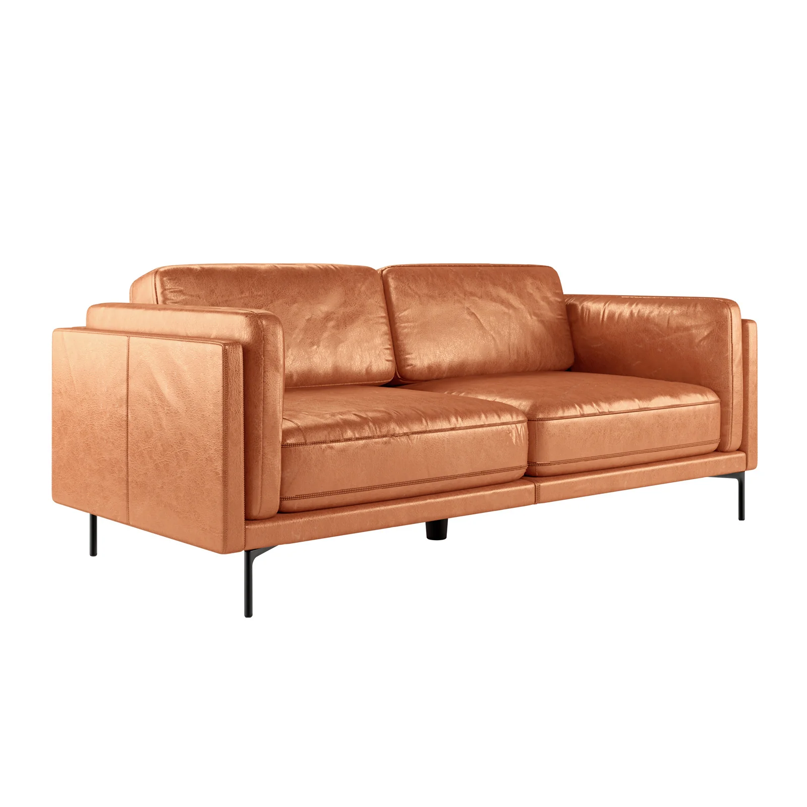 Oslo 3-Seater PU Leather Sofa in Mocha - Image 5