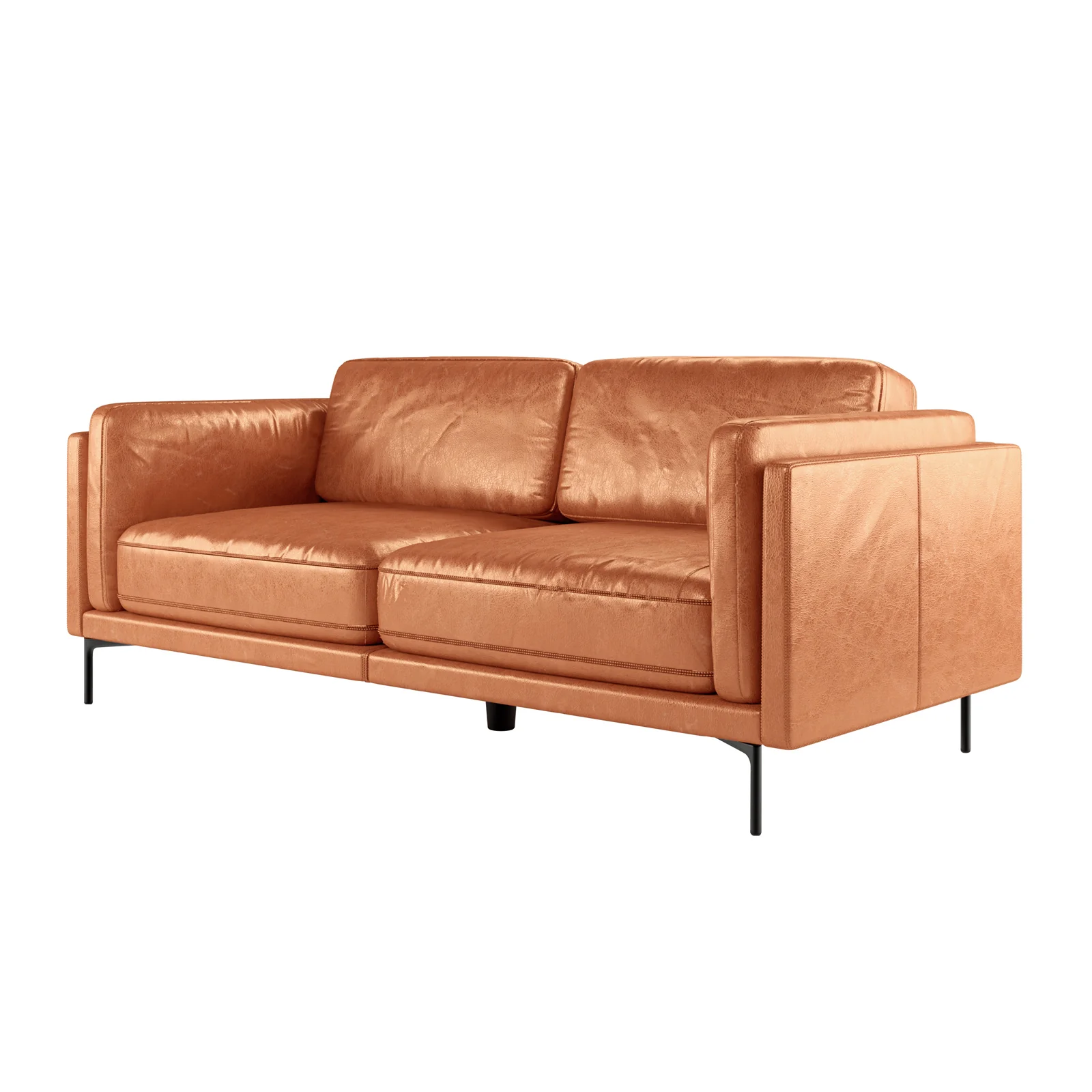 Oslo 3-Seater PU Leather Sofa in Mocha - Image 6