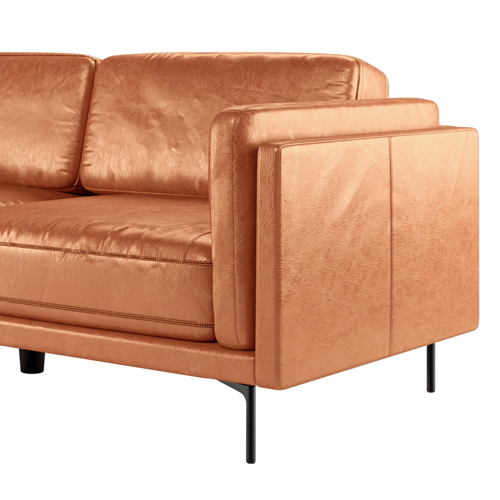 Oslo 3-Seater PU Leather Sofa in Mocha - Image 9