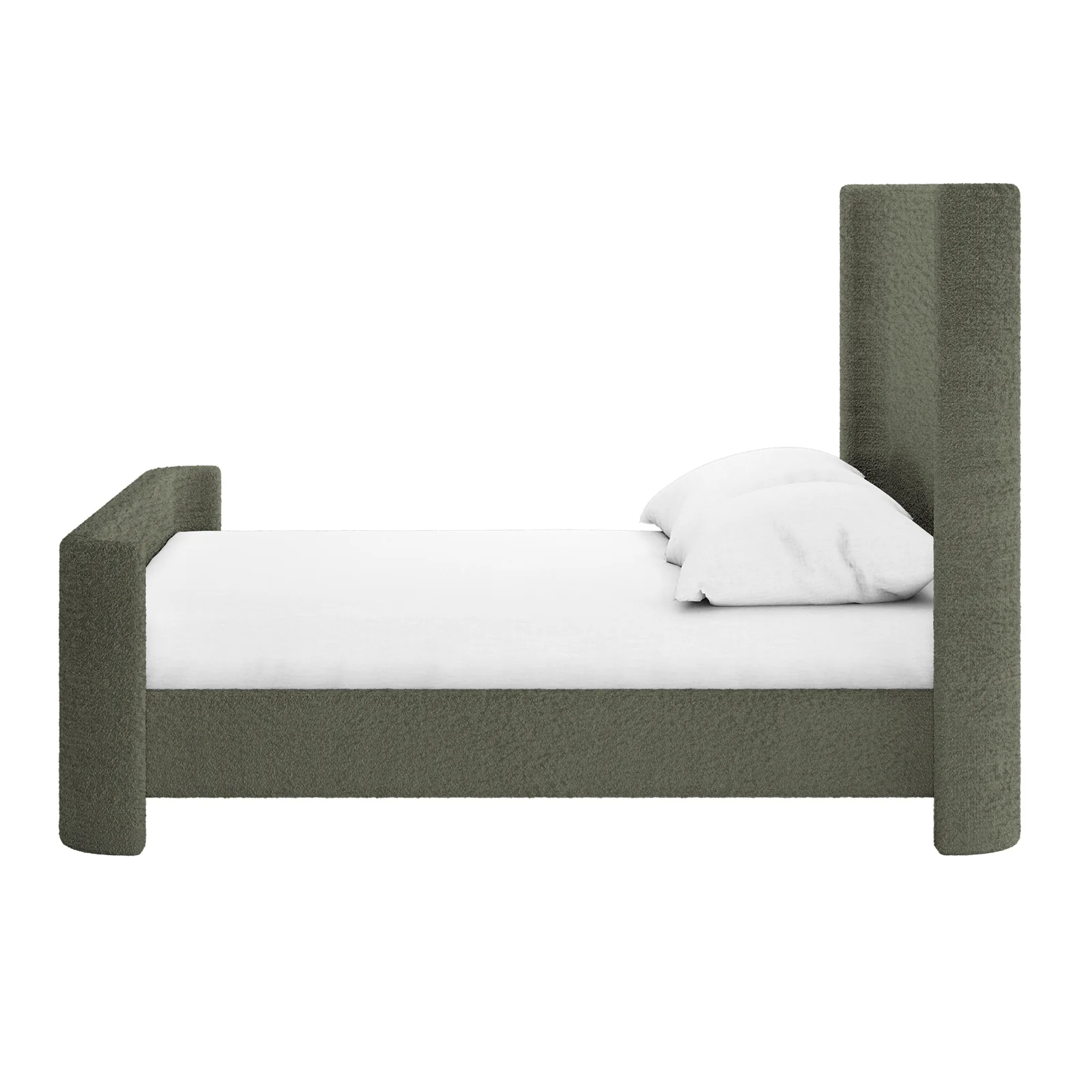 Palmira Double Boucle Fabric Bed Frame in Dark Green - Image 5