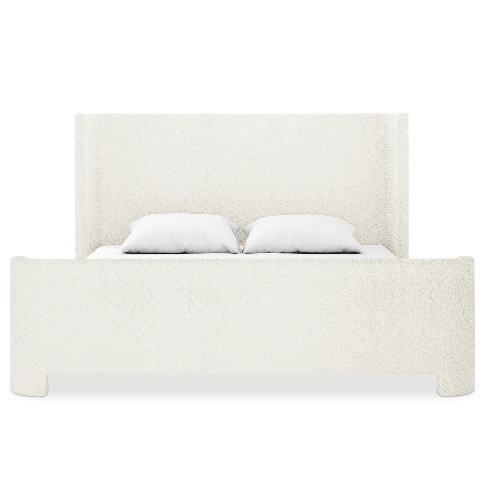 Palmira King Boucle Fabric Bed Frame in Cream White - Image 4