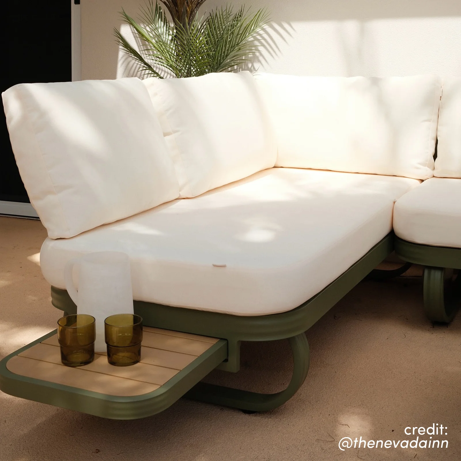Paloma Modular Outdoor Lounge Set in Olive Green - Image 13