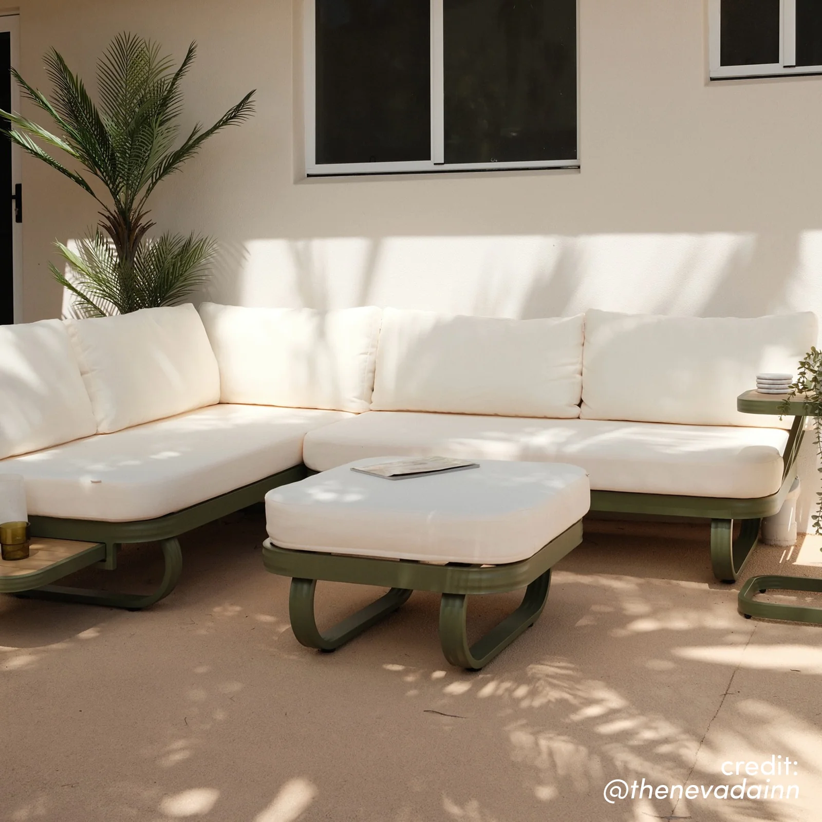 Paloma Modular Outdoor Lounge Set in Olive Green - Image 16