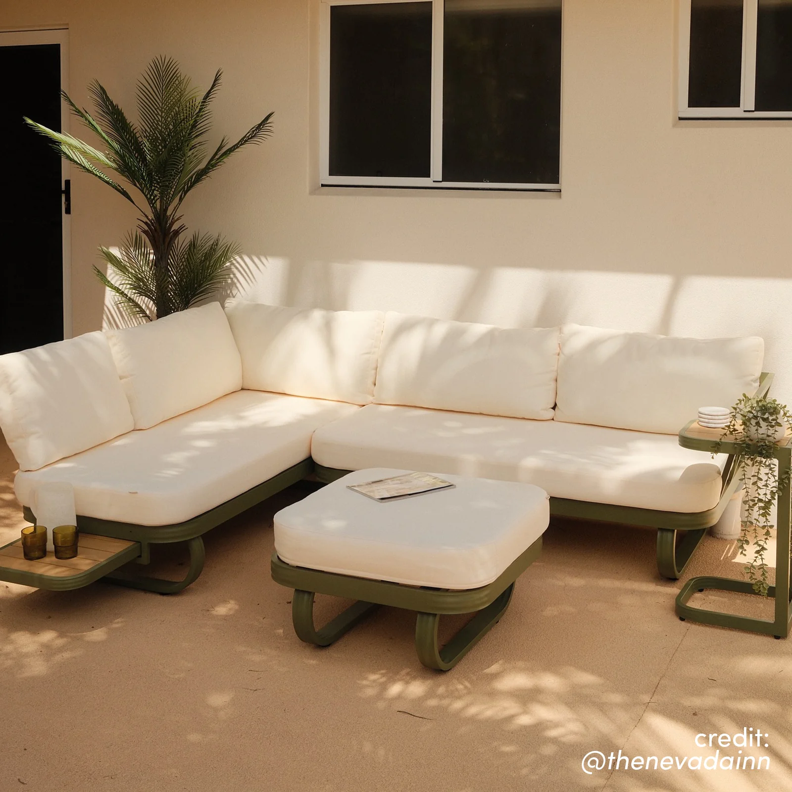 Paloma Modular Outdoor Lounge Set in Olive Green - Image 18