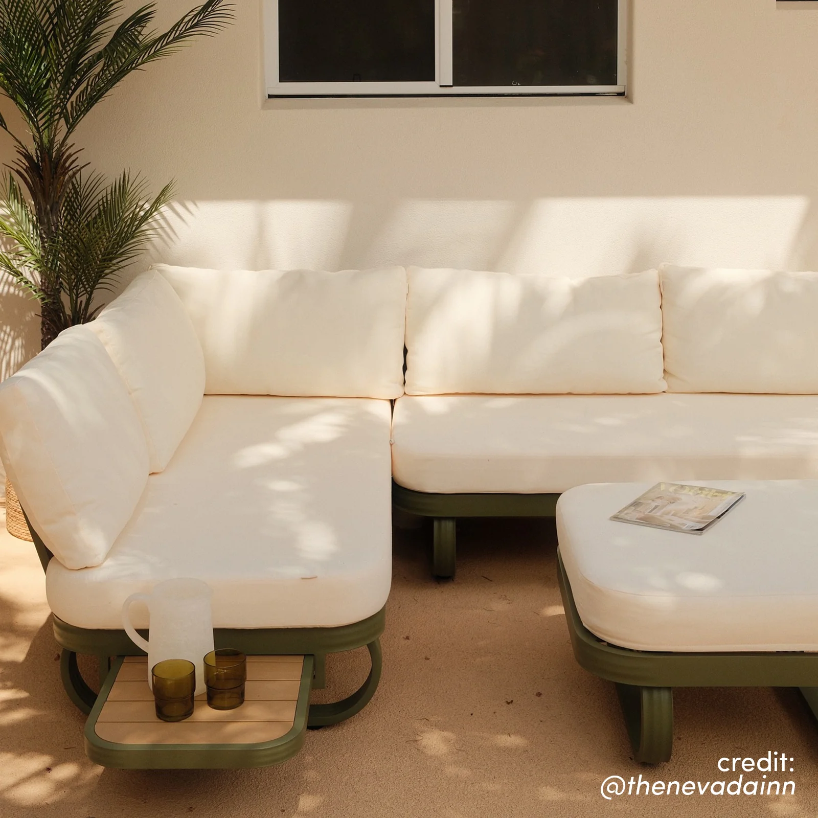 Paloma Modular Outdoor Lounge Set in Olive Green - Image 19