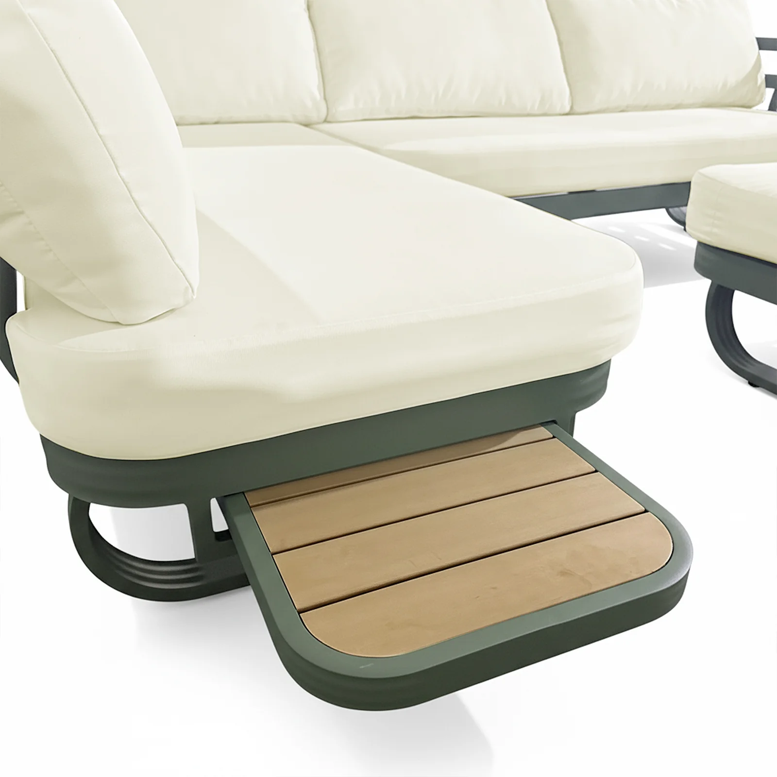 Paloma Modular Outdoor Lounge Set in Olive Green - Image 5