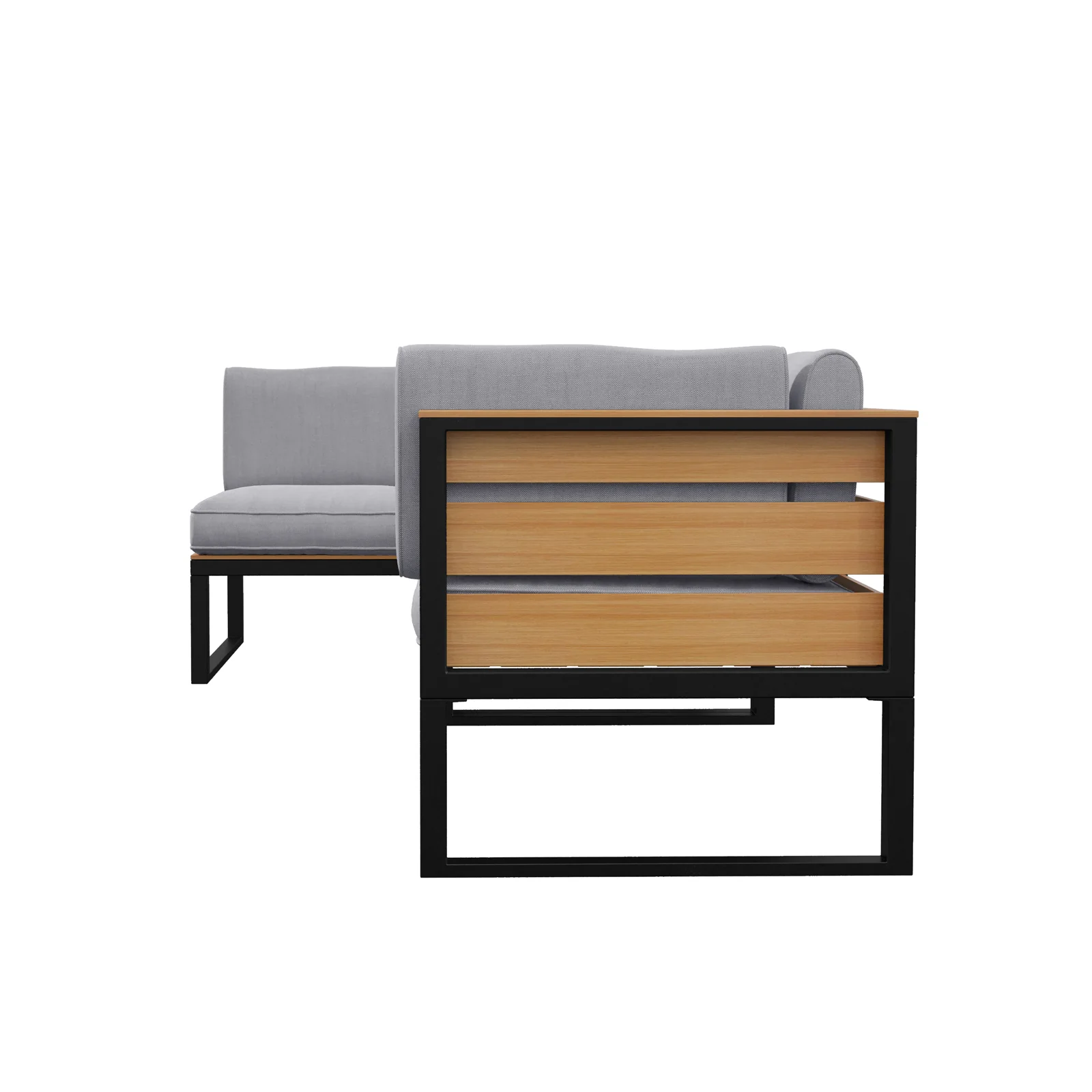 Panaluu 5 Seater Aluminium Corner Outdoor Lounge in Grey - Image 6
