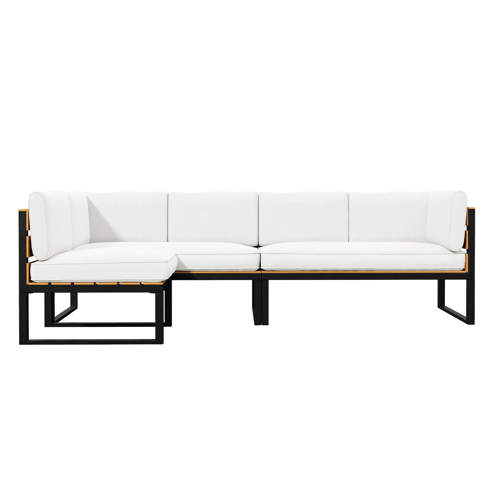 Panaluu 5 Seater Aluminium Corner Outdoor Lounge in White - Image 4