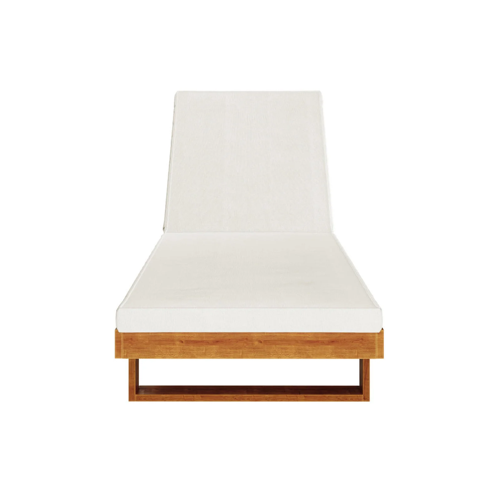 Panay Solid Outdoor Sun Lounger with Cushion in Cream Timber - Image 4