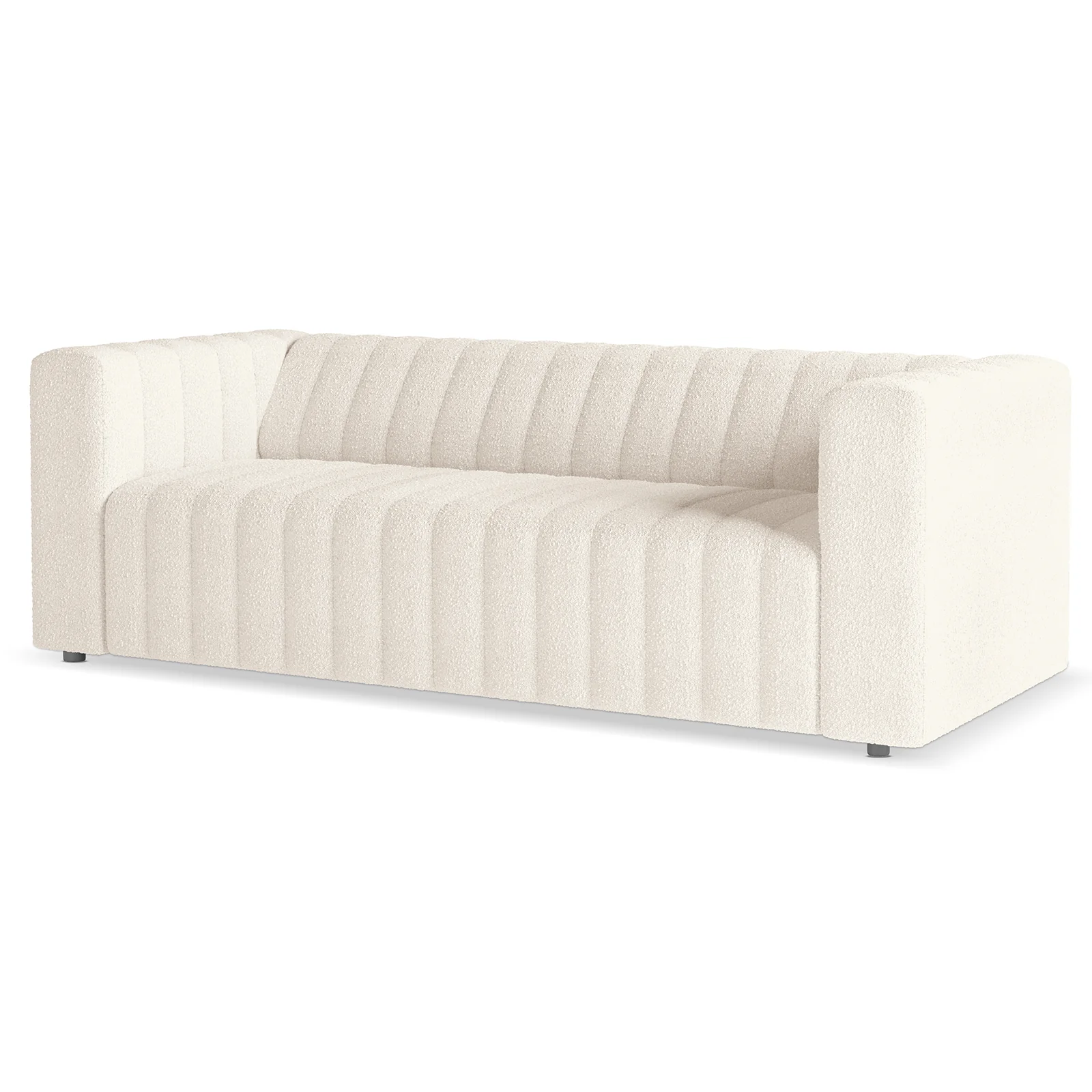 Parisa 3 Seater Tufted Boucle Sofa in Cream White - Image 4